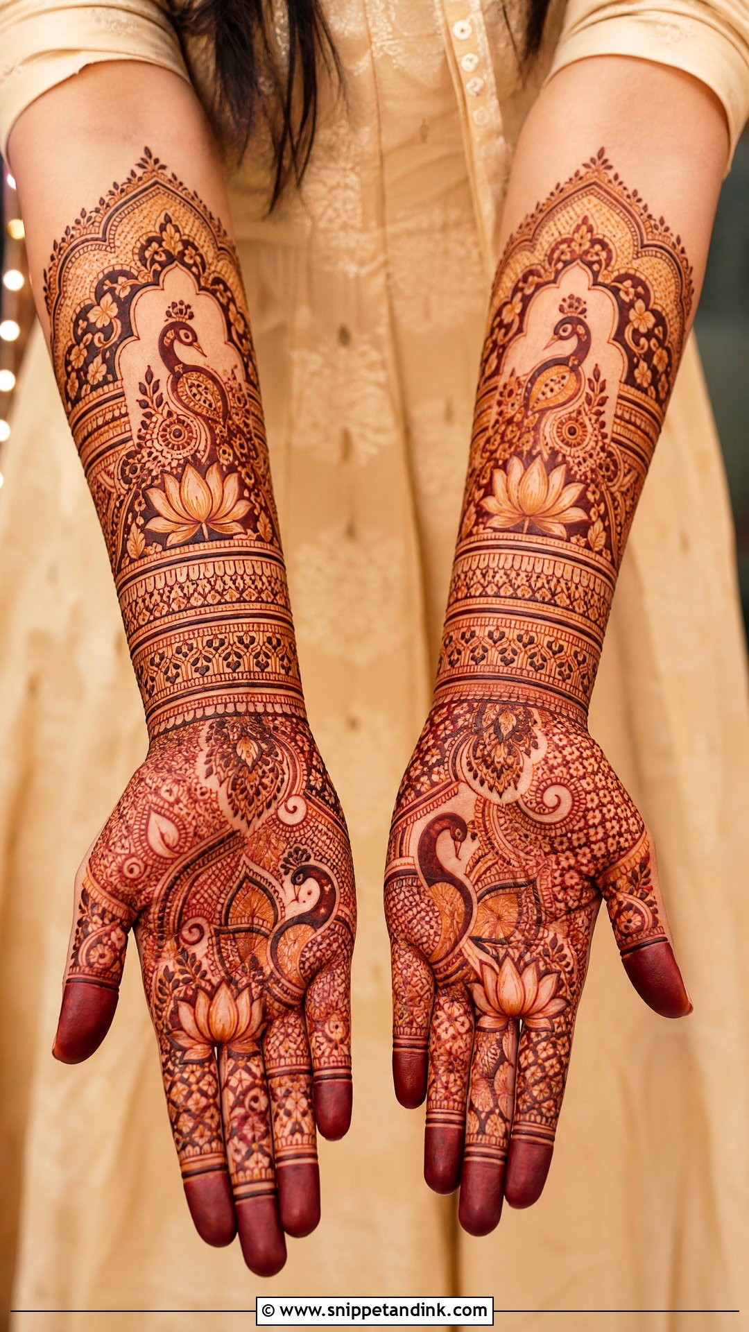 Royal Bridal Mehndi Half Hand - Snippet and Ink - 20 Bridal Mehndi Designs Half Hand