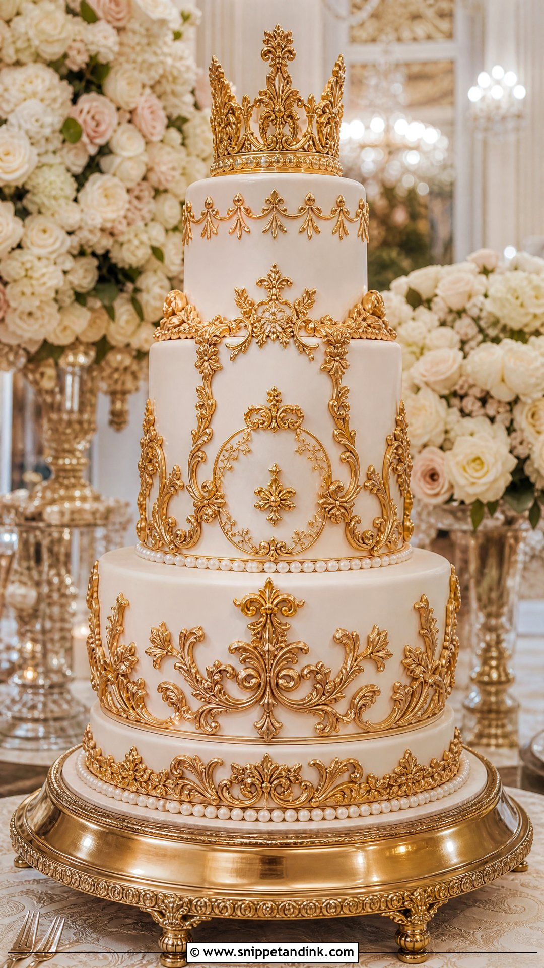 Royal Gold Wedding Cake - Snippet and Ink - 30 Fantasy Cake Ideas for Wedding