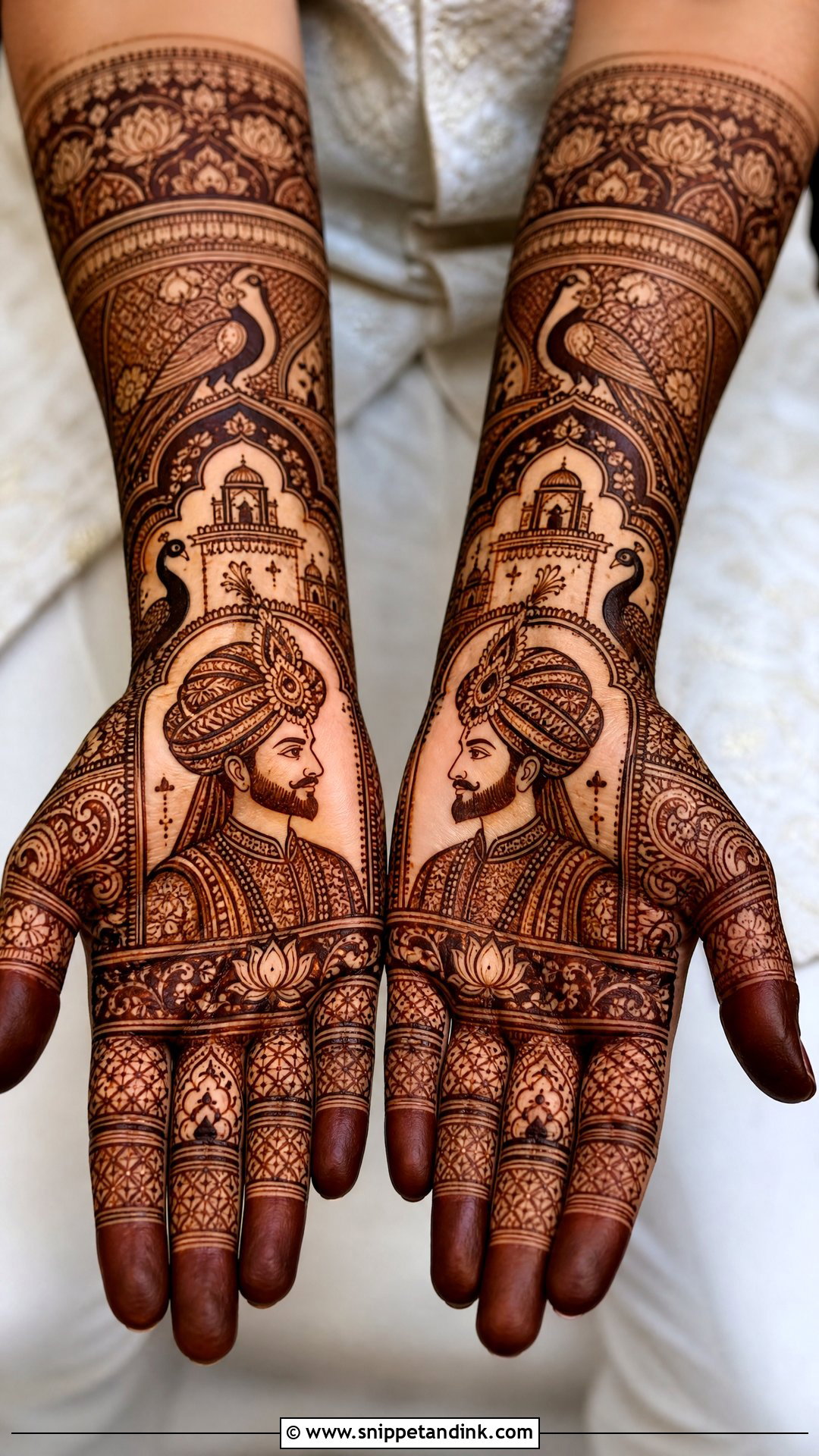 Royal Groom Face Mehndi Design - Snippet and Ink - 25 Groom Face Mehndi Designs