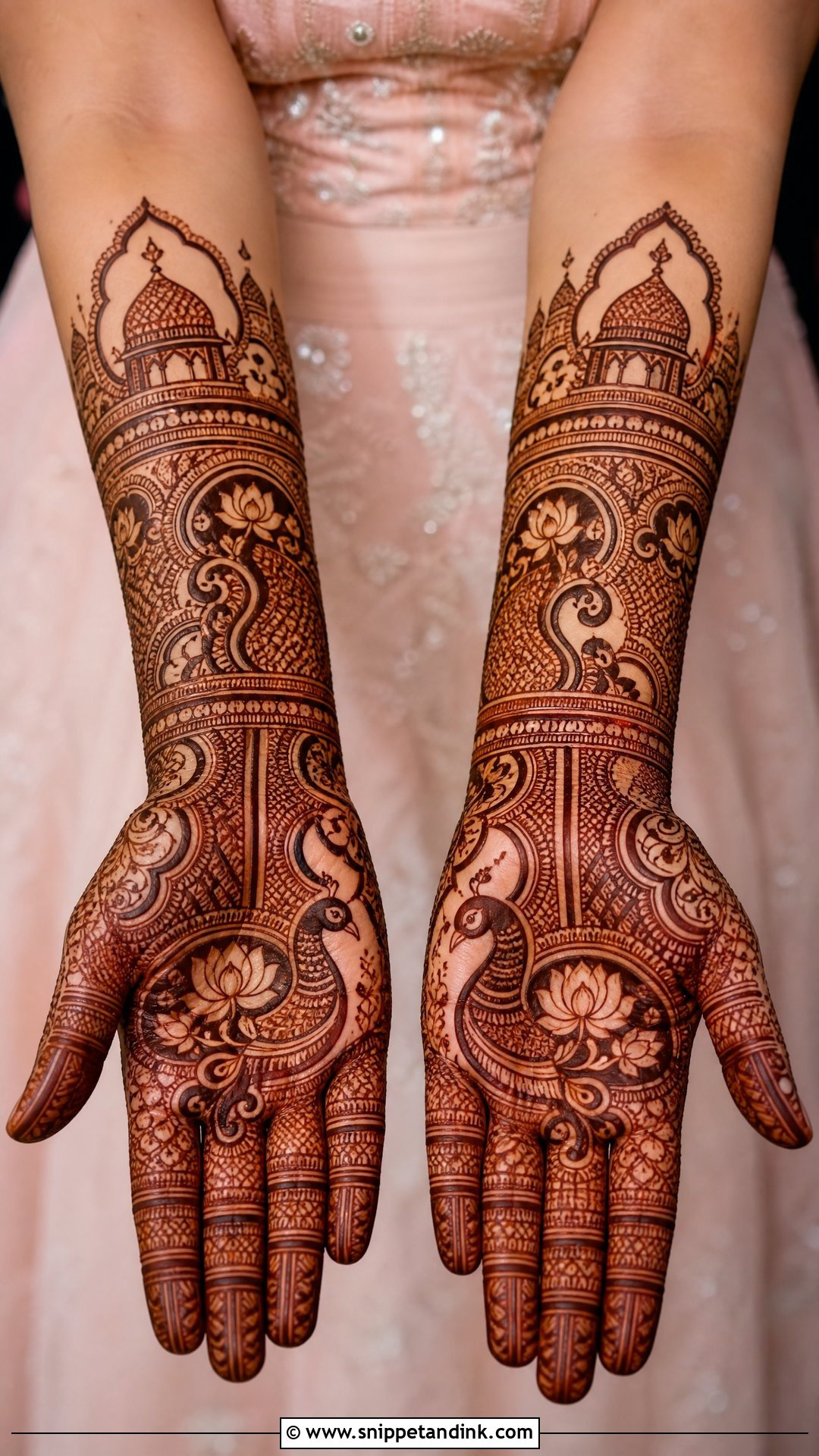 Royal Half Bridal Mehndi Design - Snippet and Ink - 25 Half Bridal Mehndi Designs
