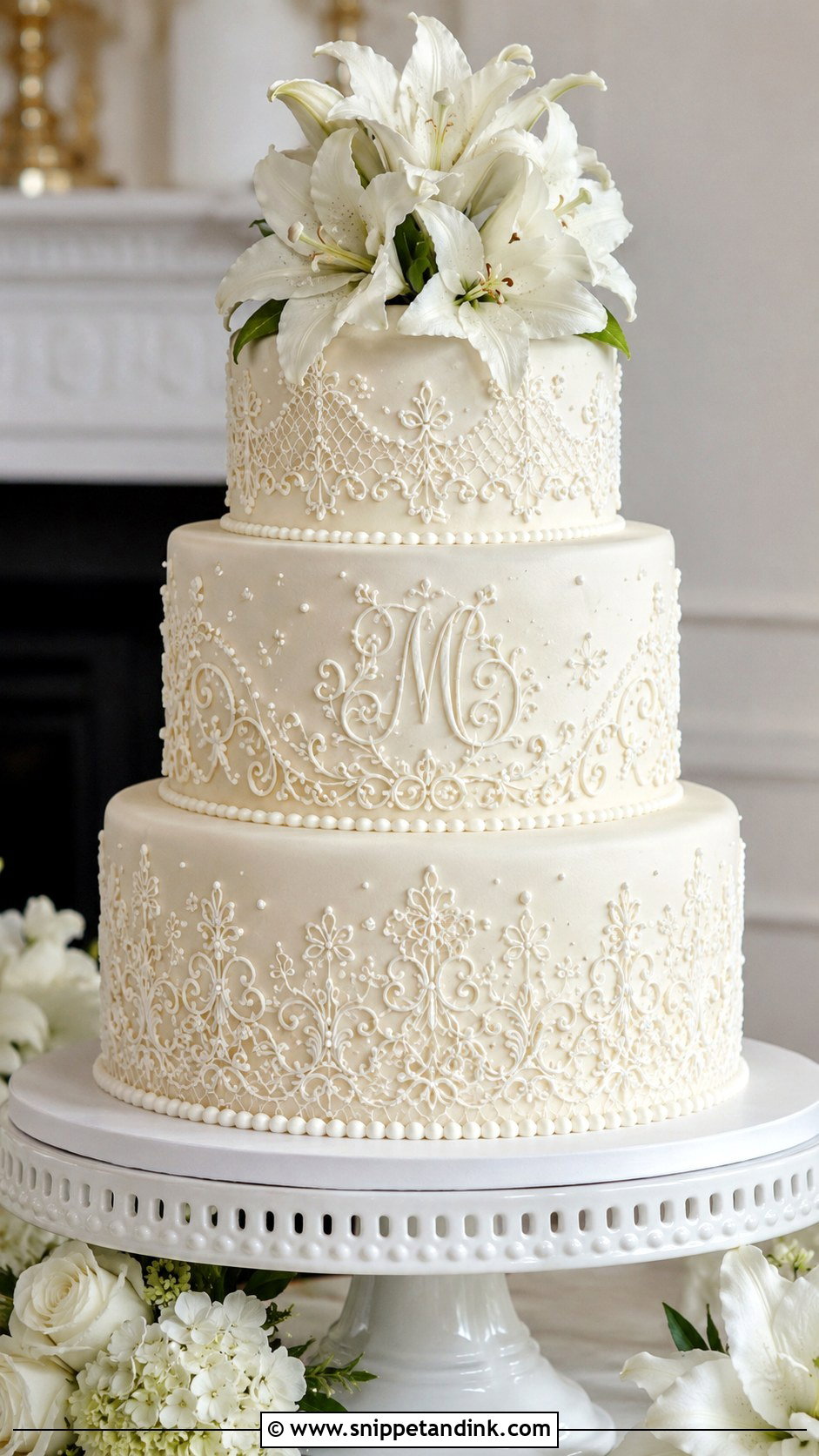 Royal Icing Wedding Cake - Snippet and Ink - 20 Frosting for Wedding Cakes