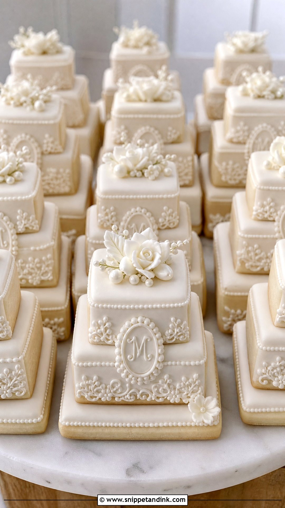 Royal Icing Wedding Cake Cookies - Snippet and Ink - 30 Wedding Cake Cookies