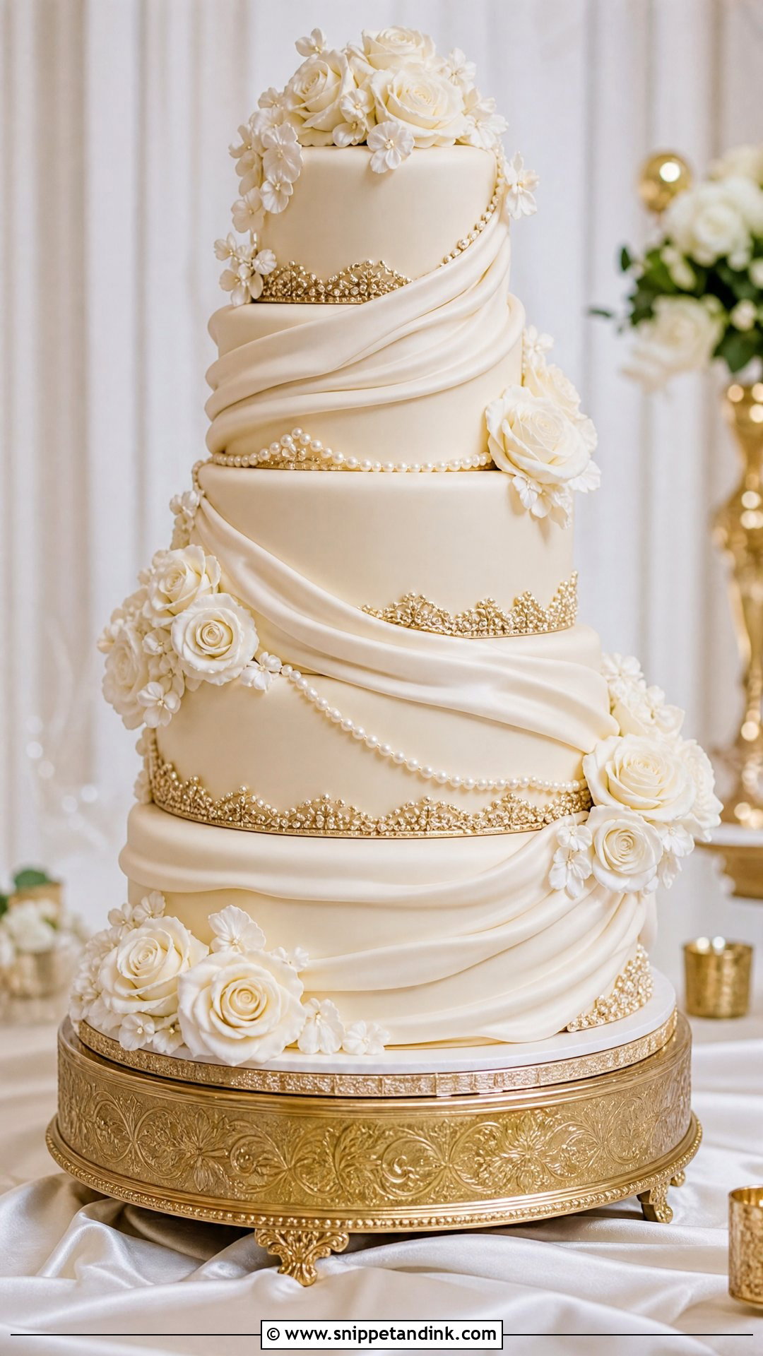 Royal Wedding Cake With Fondant Draping - Snippet and Ink - 20 Royal Wedding Cake Ideas