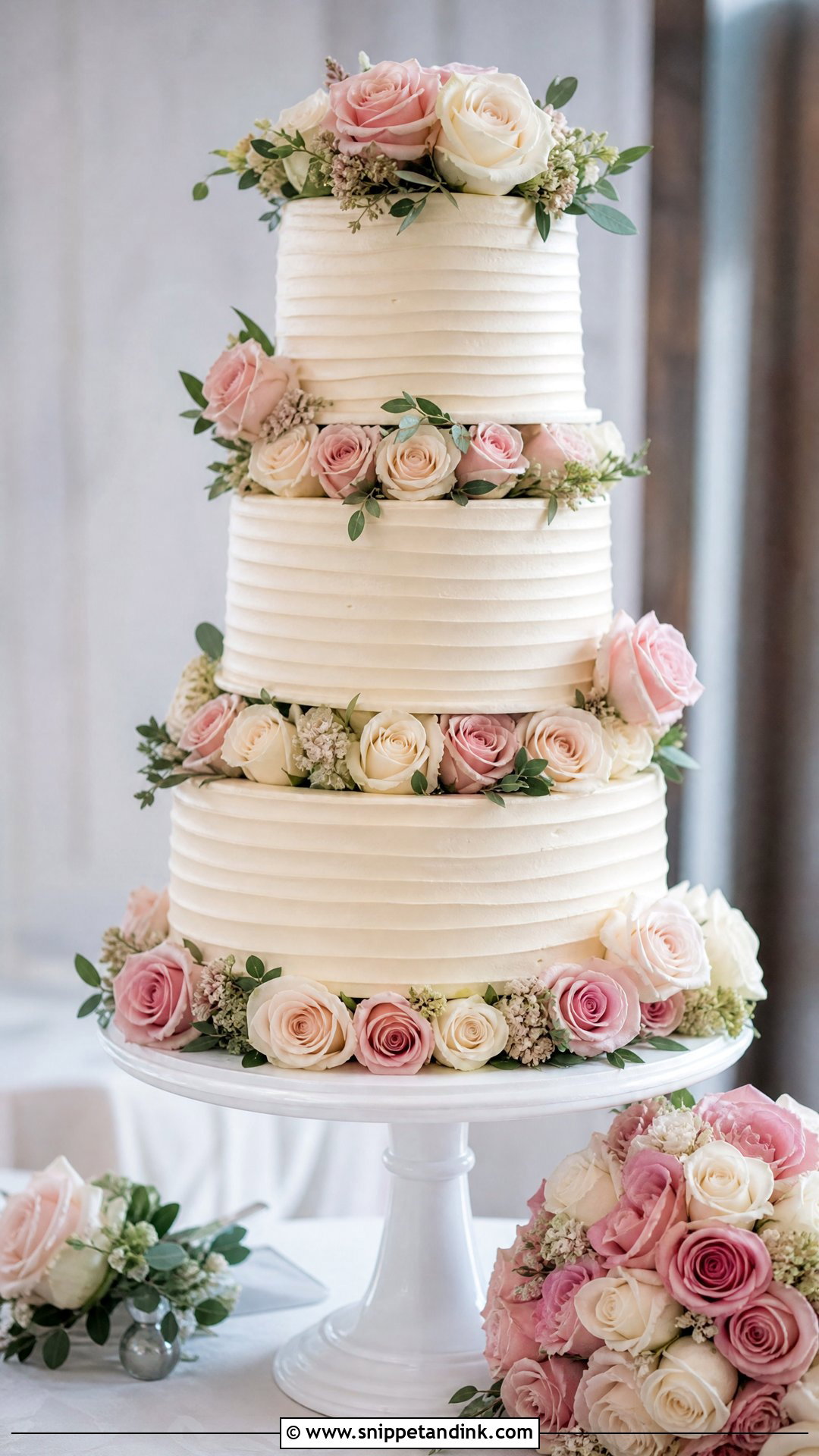 Royal Wedding Cake With Fresh Roses - Snippet and Ink - 20 Royal Wedding Cake Ideas