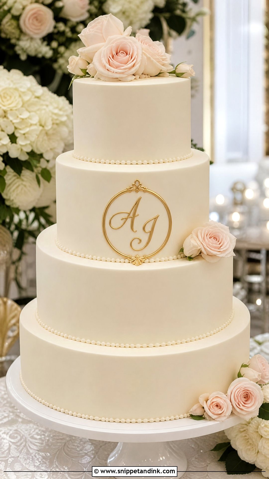 Royal Wedding Cake With Monogram - Snippet and Ink - 20 Royal Wedding Cake Ideas