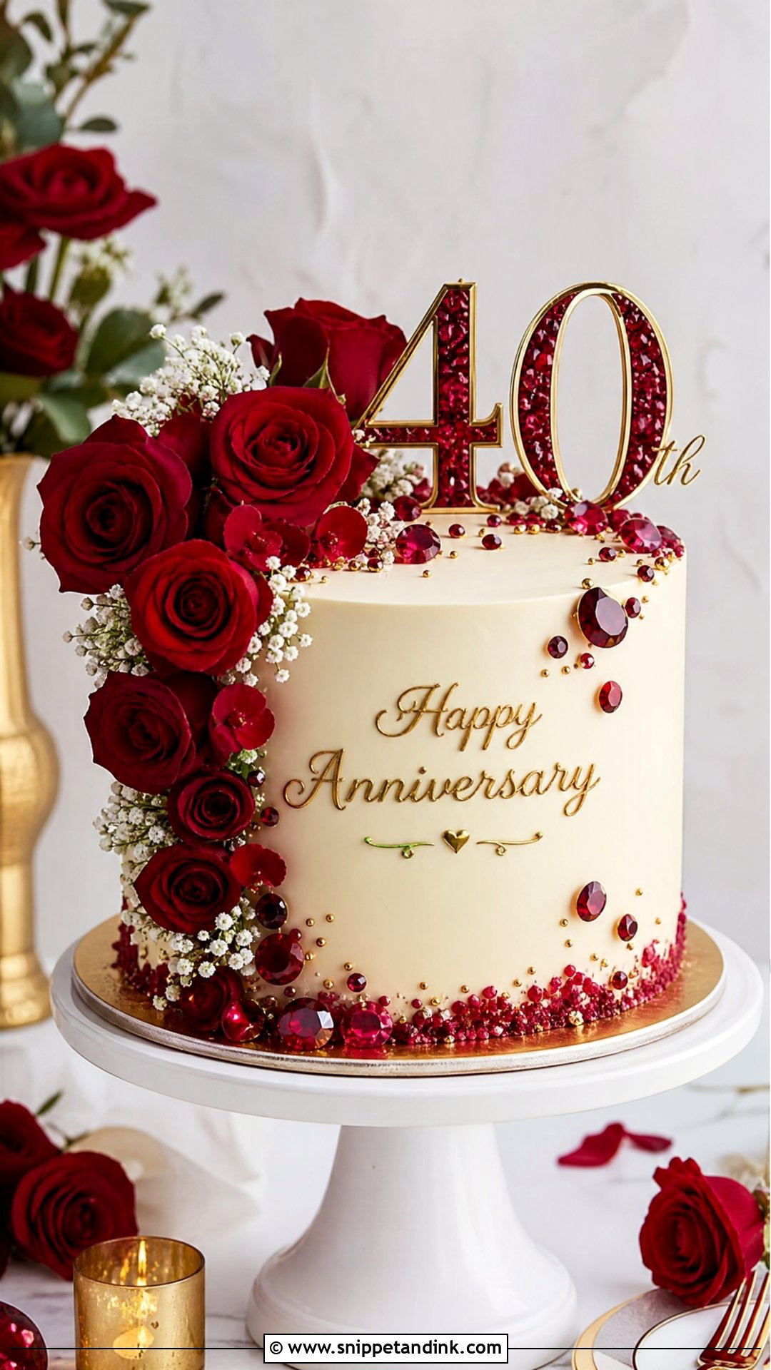 Ruby Anniversary Cake - Snippet and Ink - 25 Unique Wedding Anniversary Cake Ideas