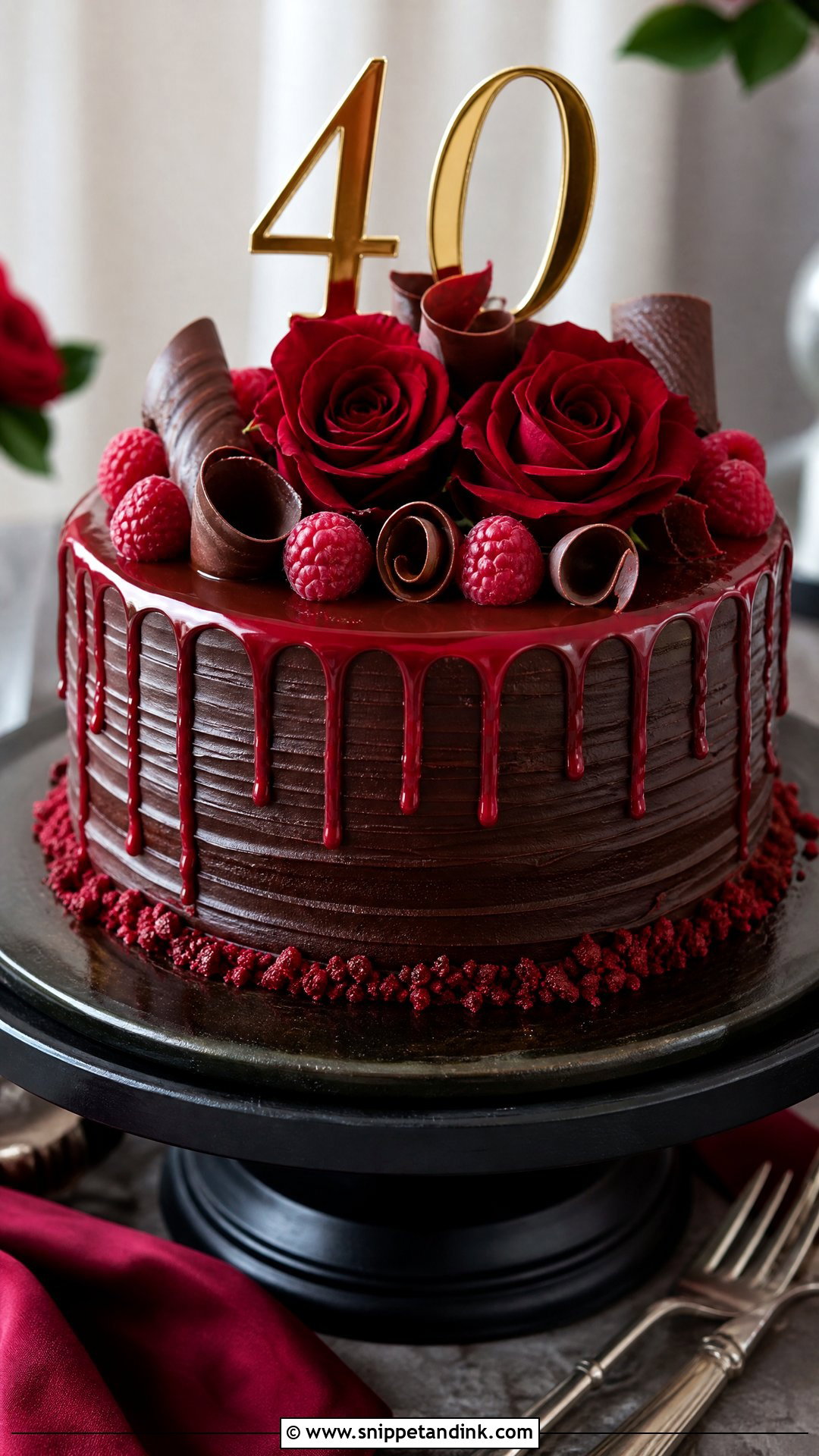 Ruby Chocolate Anniversary Cake - Snippet and Ink - 20 Ruby Anniversary Cake Ideas