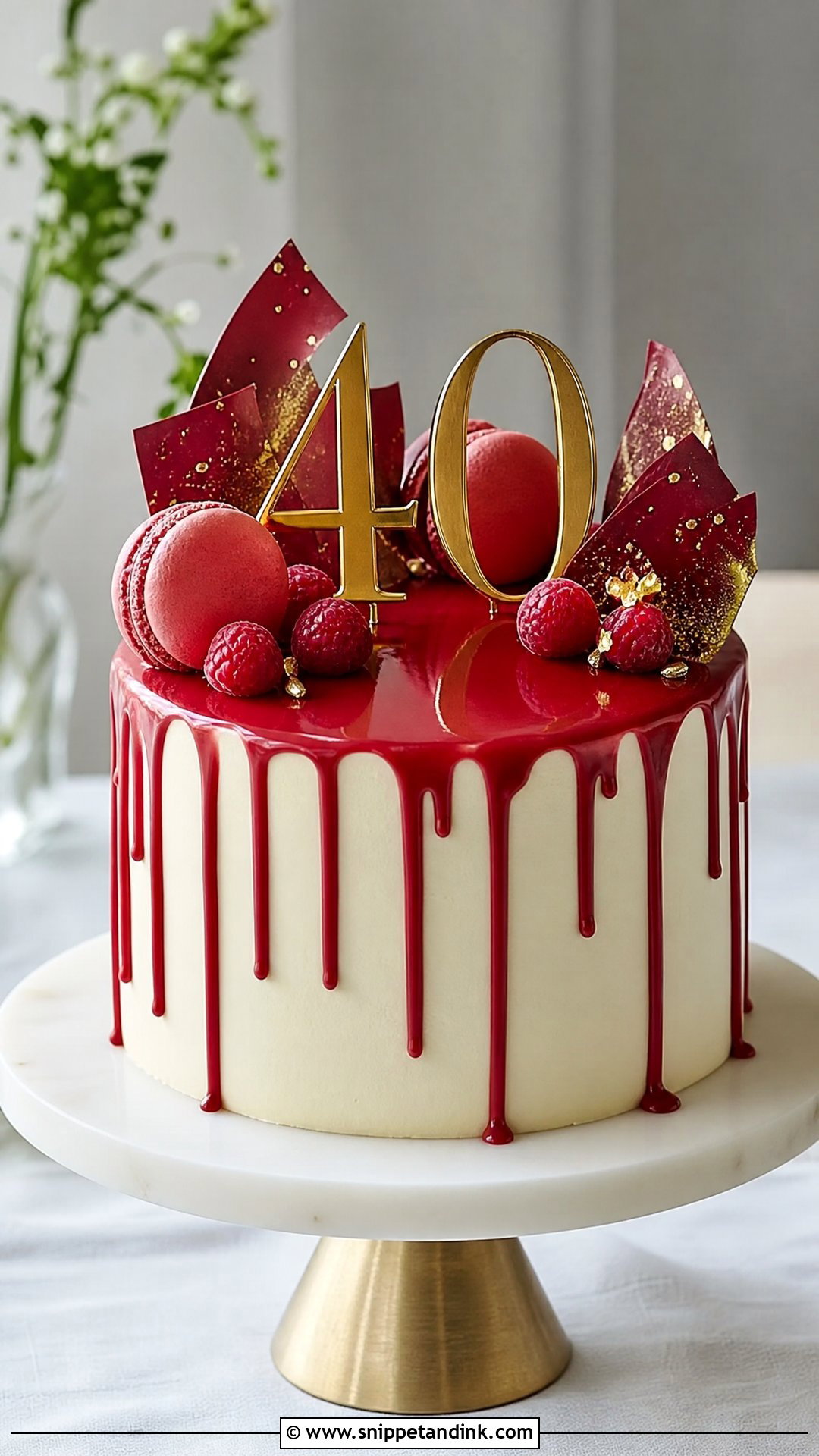 Ruby Drip Anniversary Cake - Snippet and Ink - 20 Ruby Anniversary Cake Ideas