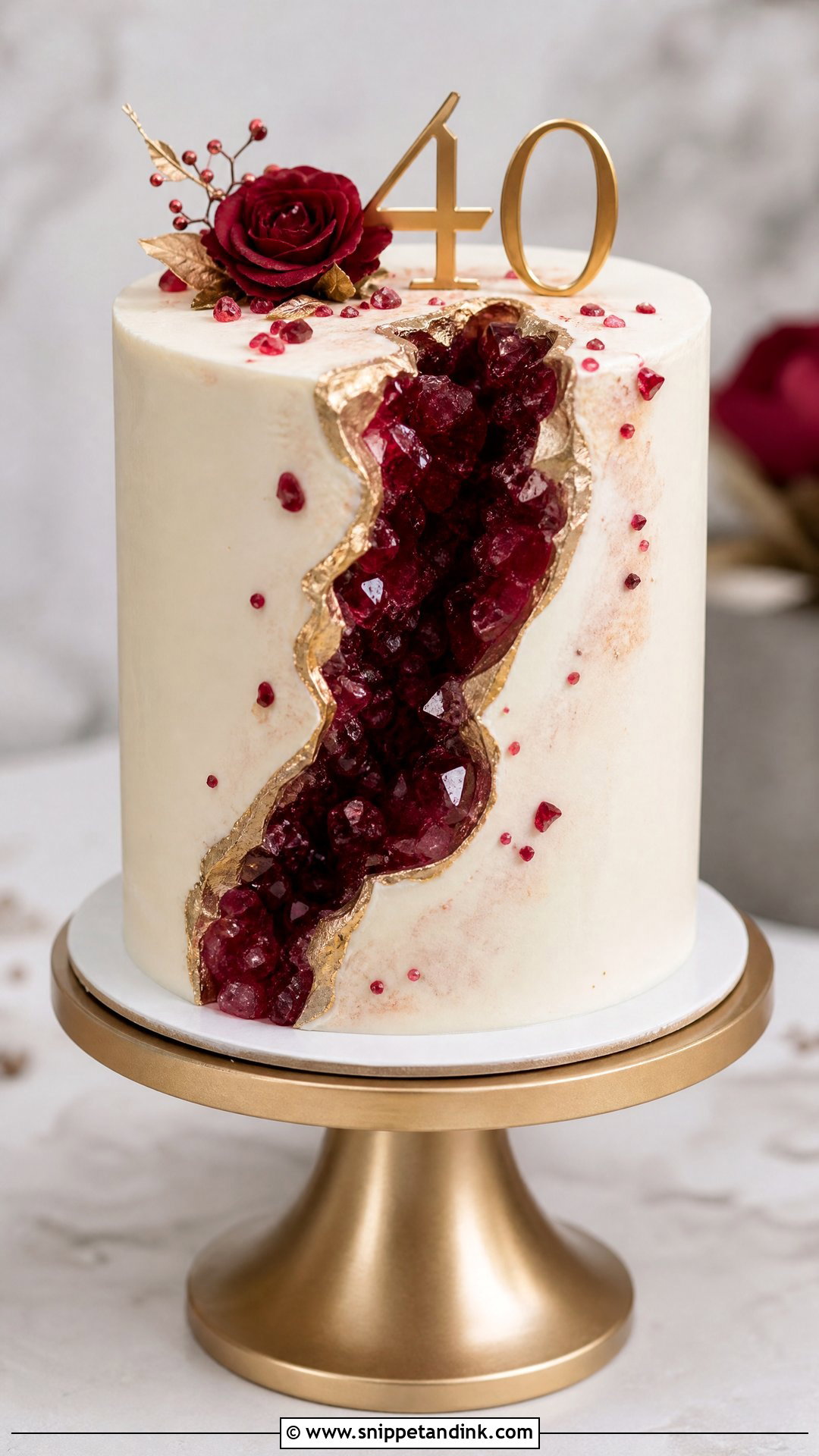Ruby Gem Anniversary Cake - Snippet and Ink - 25 40th Wedding Anniversary Cake Ideas