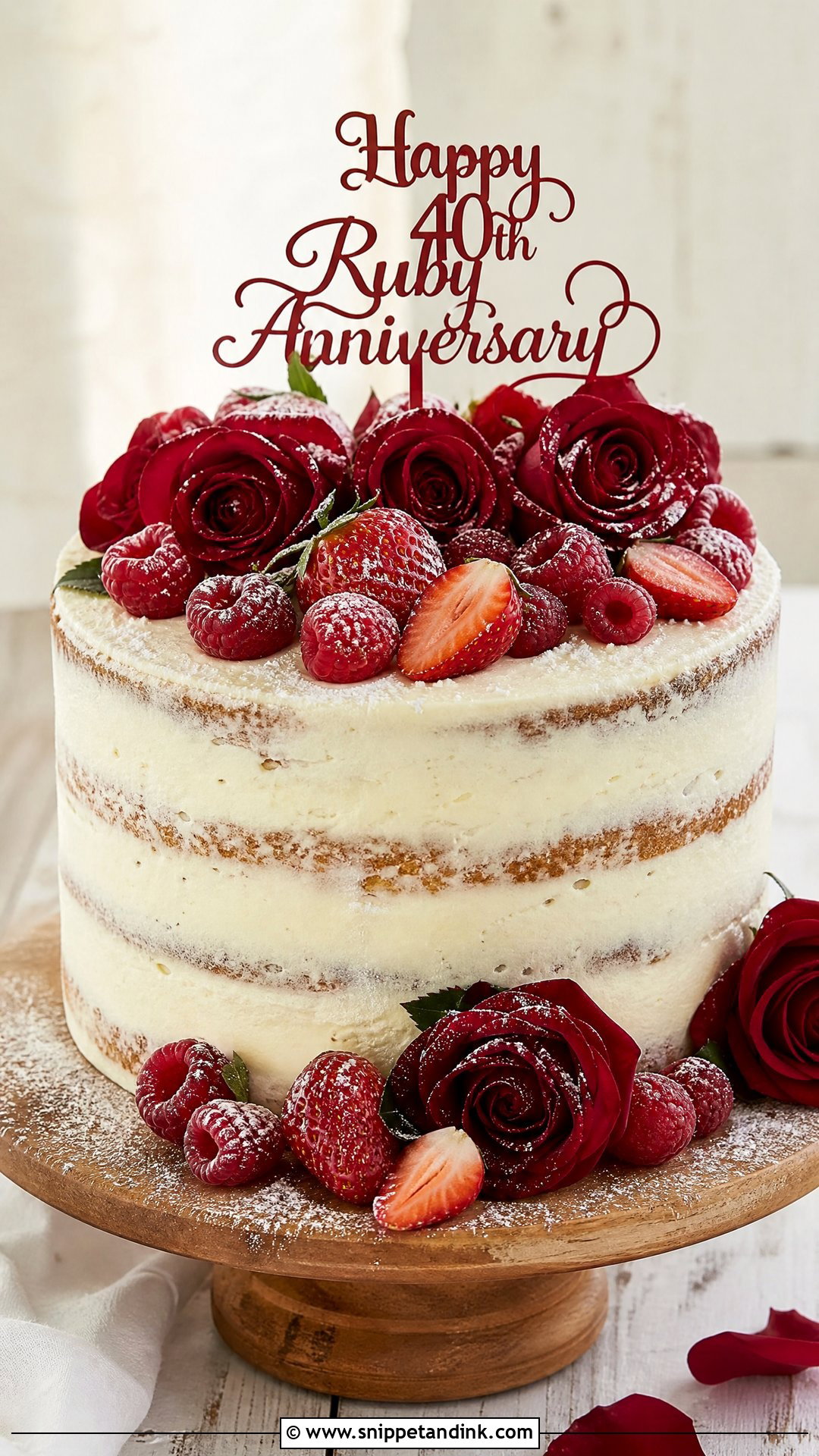 Ruby Naked Anniversary Cake - Snippet and Ink - 20 Ruby Anniversary Cake Ideas