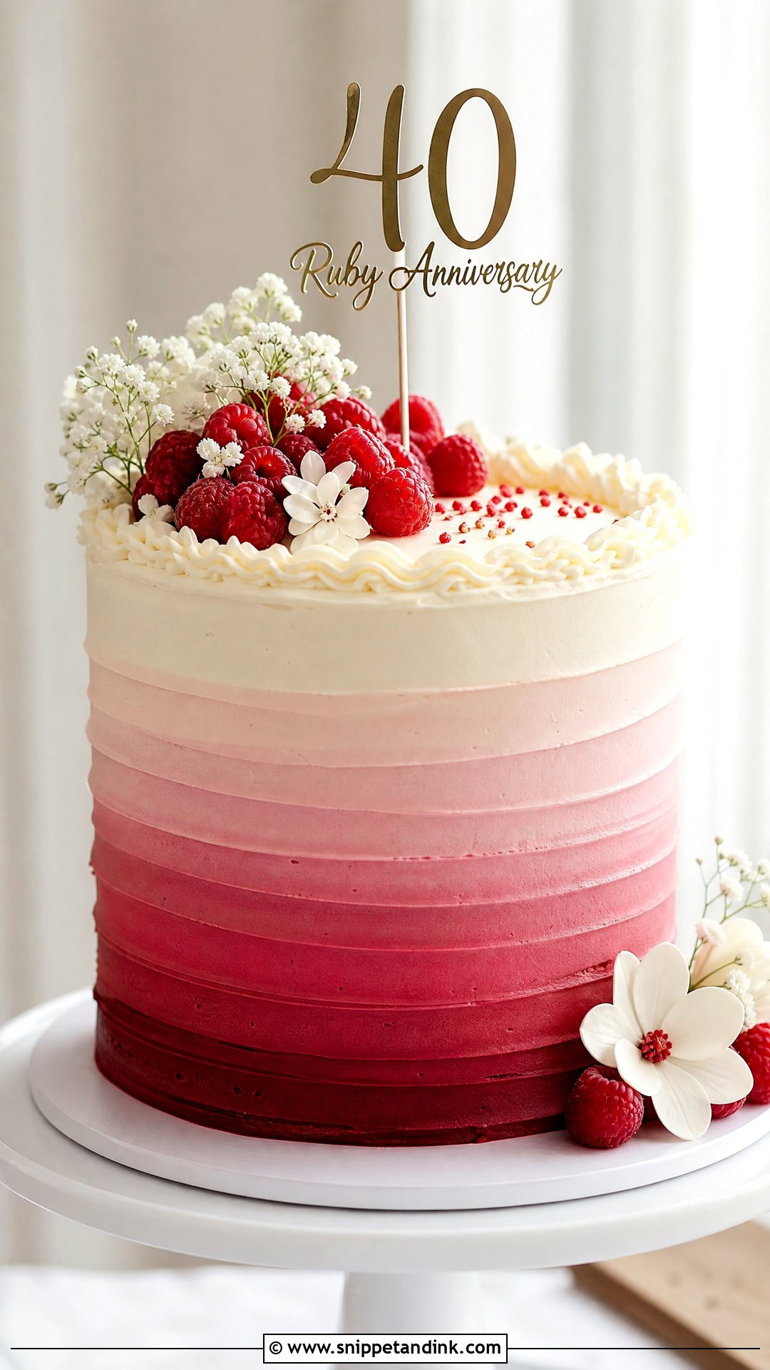 Ruby Ombre Anniversary Cake - Snippet and Ink - 20 Ruby Anniversary Cake Ideas