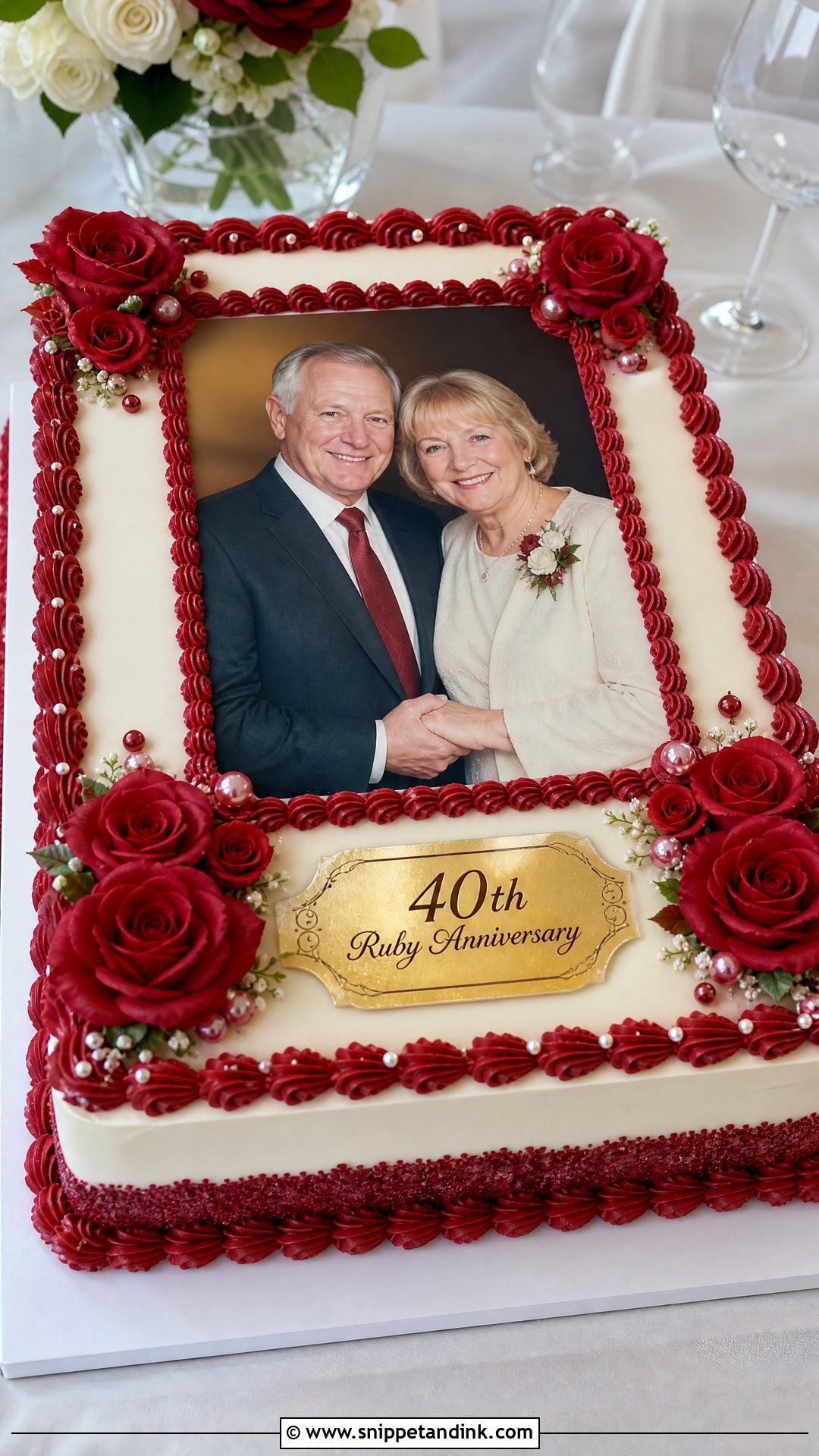 Ruby Photo Anniversary Cake - Snippet and Ink - 20 Ruby Anniversary Cake Ideas