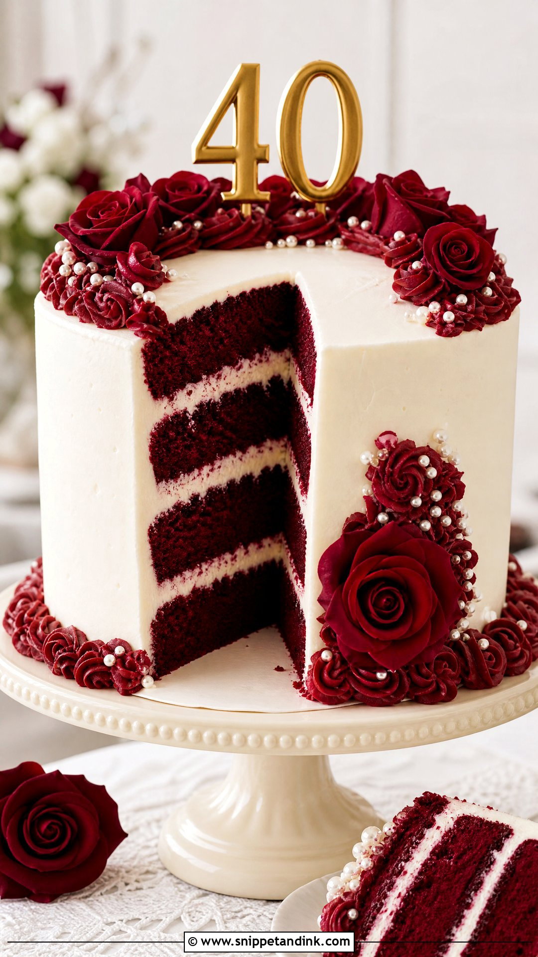 Ruby Red Velvet Anniversary Cake - Snippet and Ink - 20 Ruby Anniversary Cake Ideas