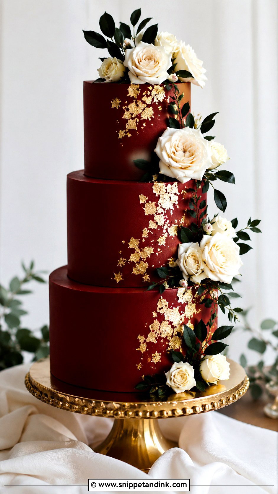 Ruby Red Wedding Cake - Snippet and Ink - 20 Jewel Tone Wedding Cake Ideas