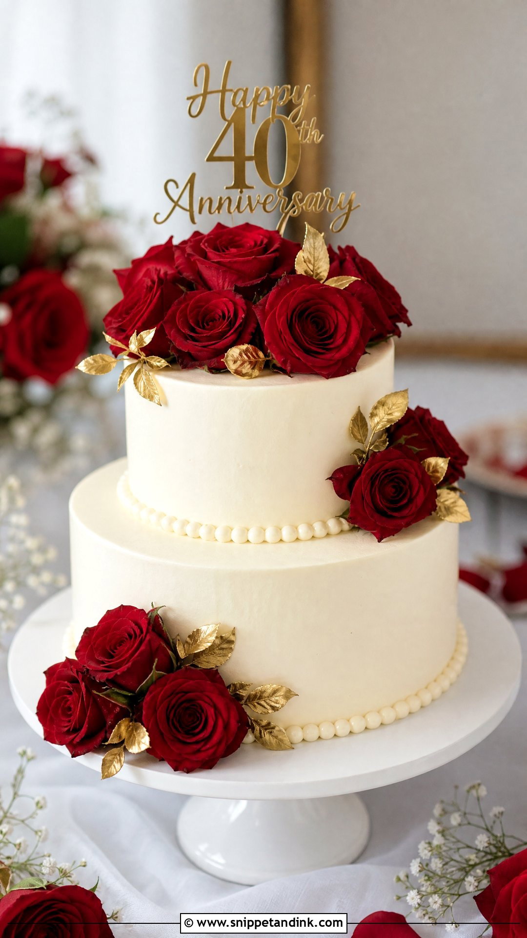 Ruby Rose Anniversary Cake - Snippet and Ink - 20 Ruby Anniversary Cake Ideas