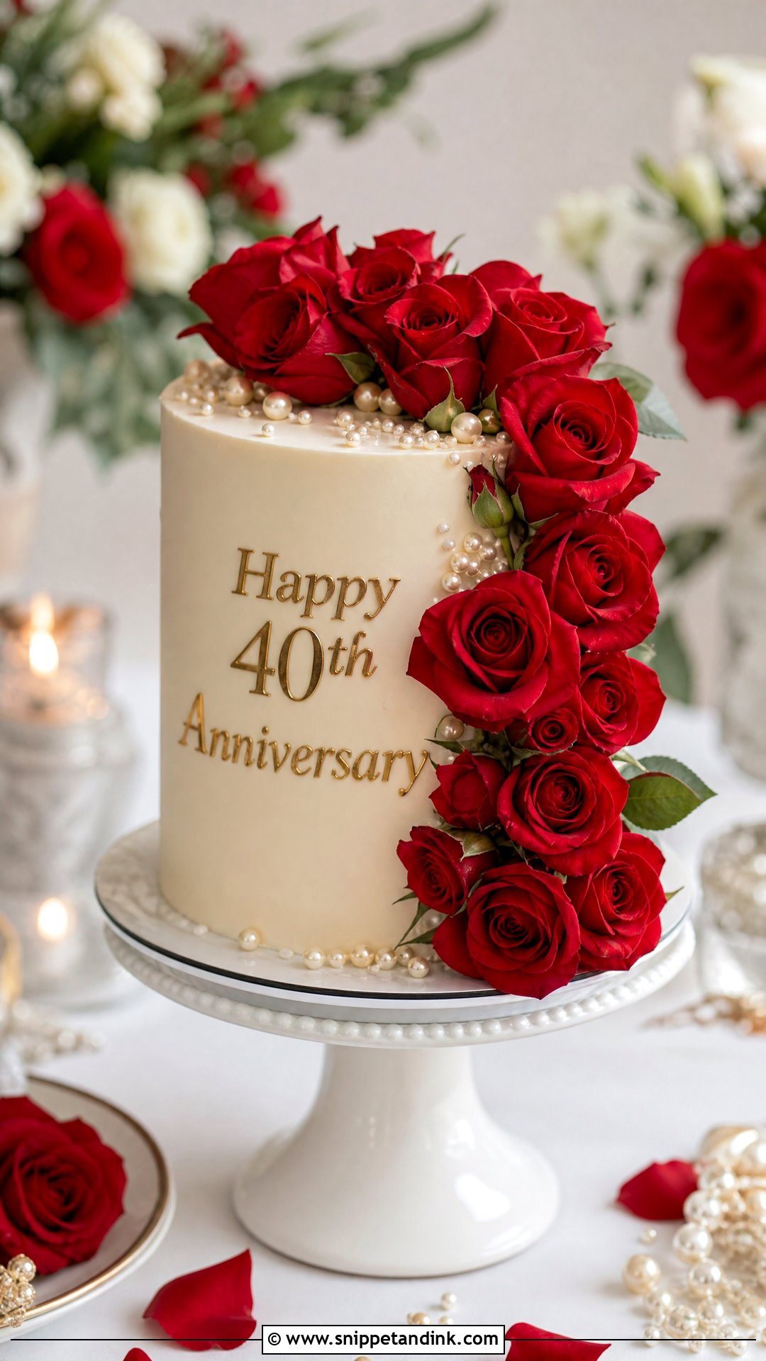 Ruby Rose Anniversary Cake - Snippet and Ink - 25 40th Wedding Anniversary Cake Ideas