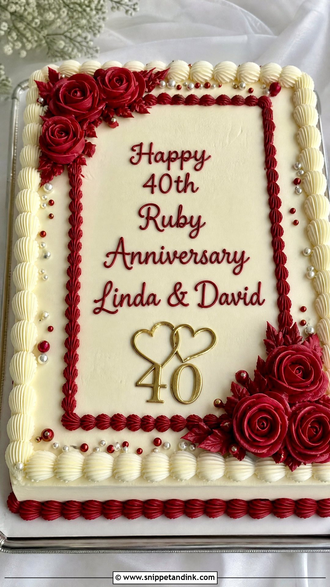 Ruby Sheet Cake - Snippet and Ink - 20 Ruby Anniversary Cake Ideas