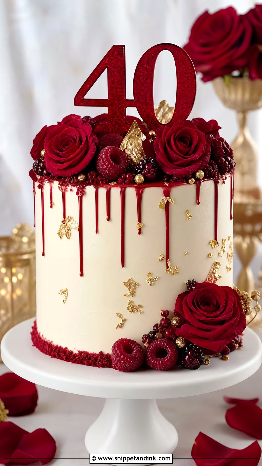 Ruby Wedding Anniversary Cake - Snippet and Ink - 35 Wedding Anniversary Cake Ideas