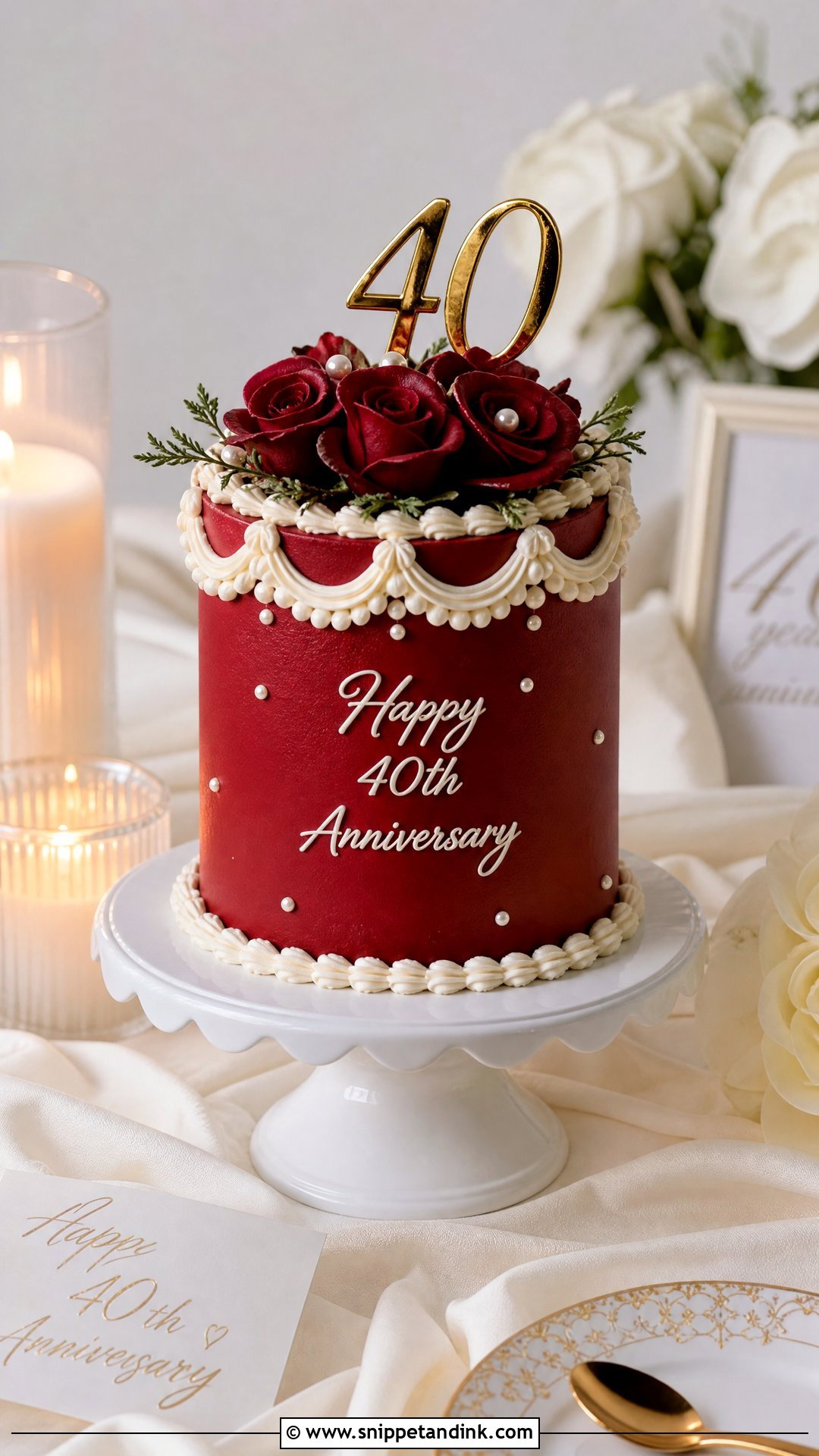 Ruby Wedding Anniversary Mini Cake - Snippet and Ink - 20 Ruby Wedding Anniversary Cake Ideas
