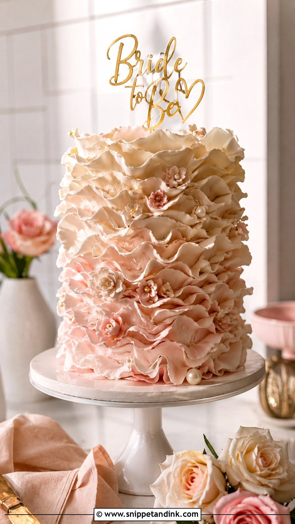 Ruffle Bachelorette Cake - Snippet and Ink - 25 Let Them Eat Cake Bachelorette Ideas for Wedding