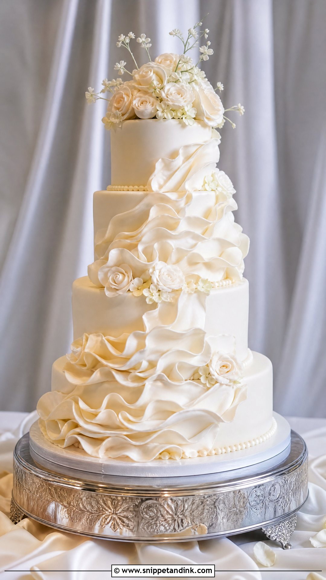 Ruffle Fondant Wedding Cake - Snippet and Ink - 35 Fondant Cakes for Wedding