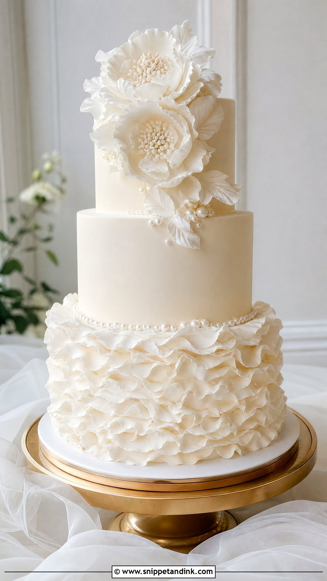 Ruffle Wedding Cake - Snippet and Ink - 20 Pattern Cake Ideas for Wedding