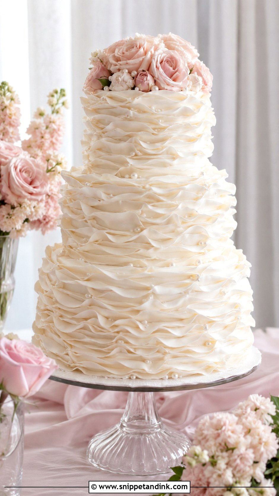 Ruffle Wedding Cake - Snippet and Ink - 20 Side Cake Designs for Wedding