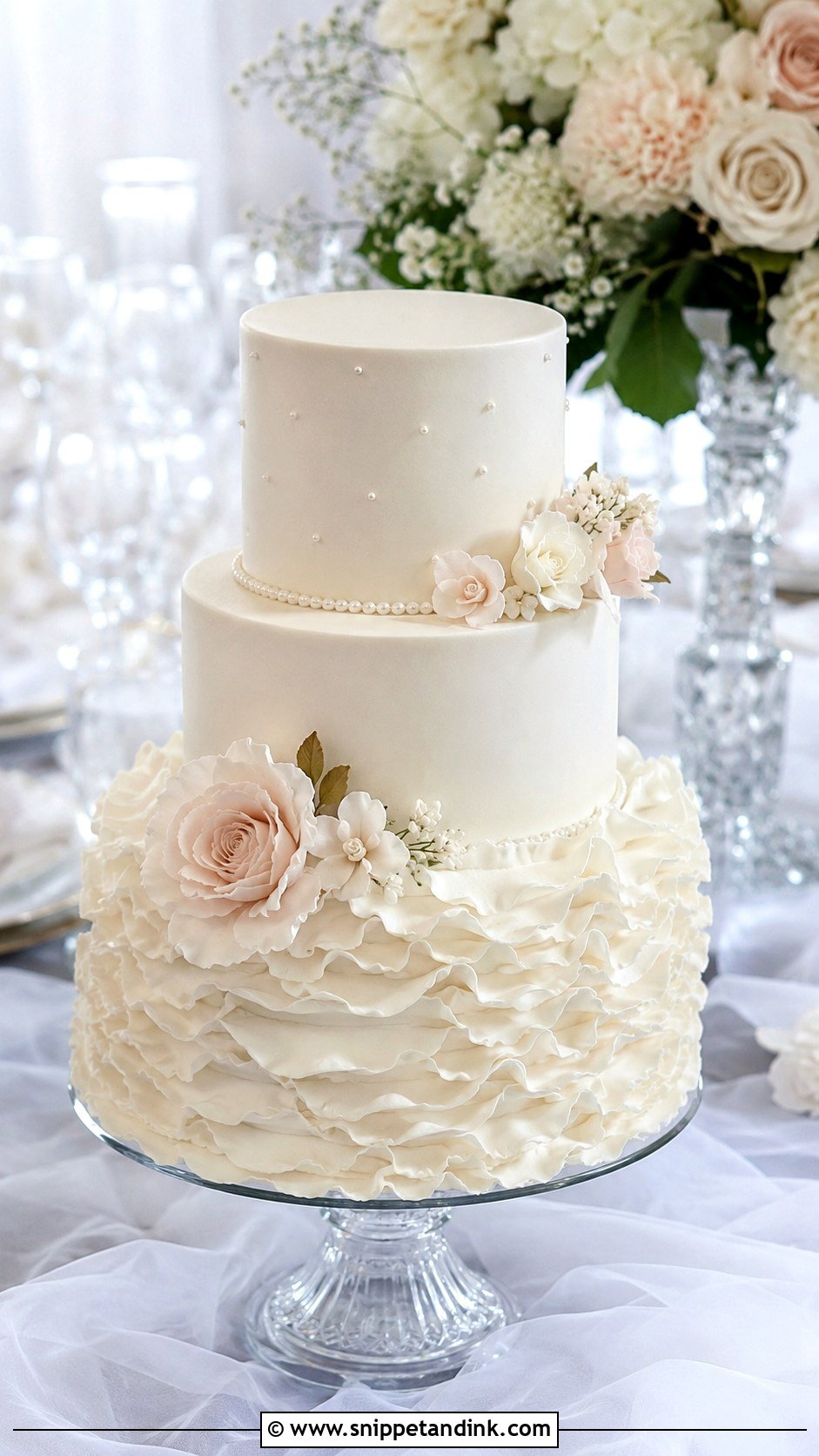 Ruffle Wedding Cake - Snippet and Ink - 20 Sophisticated Wedding Cake Ideas