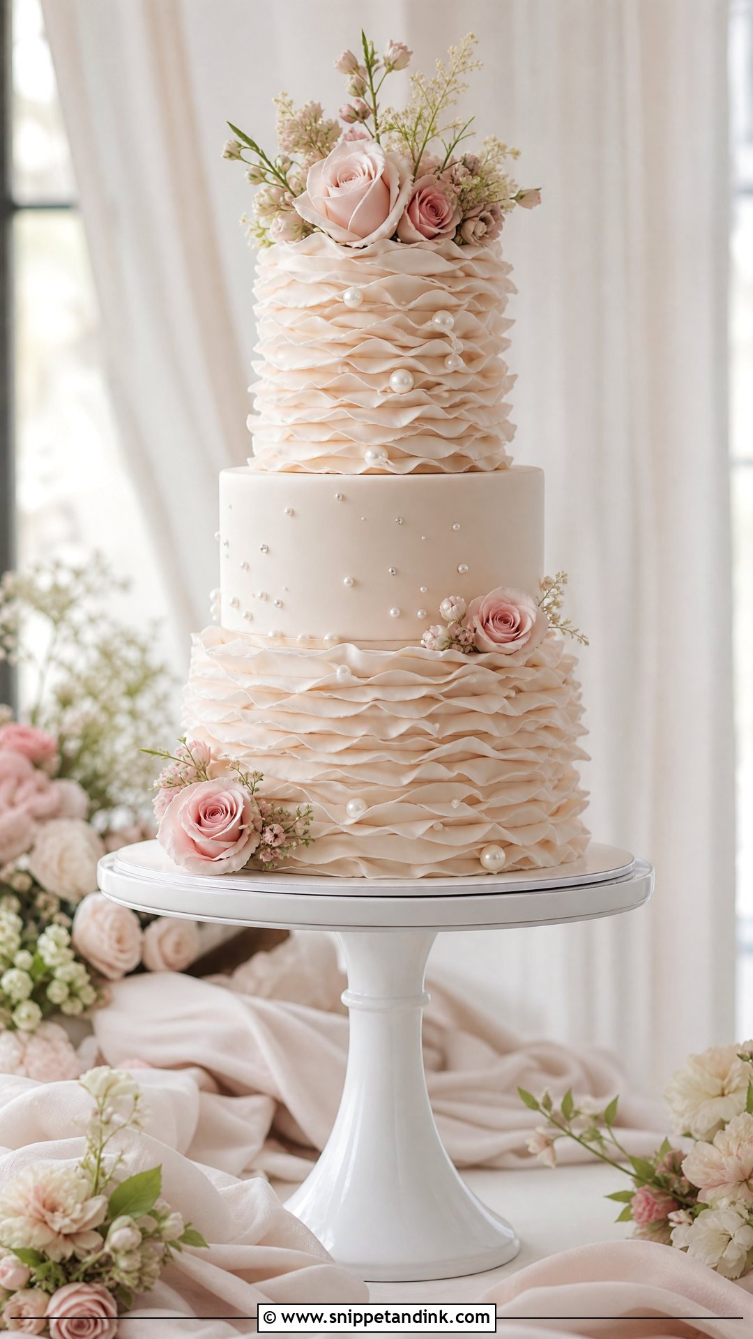 Ruffle Wedding Cake - Snippet and Ink - 20 Whimsical Wedding Cakes