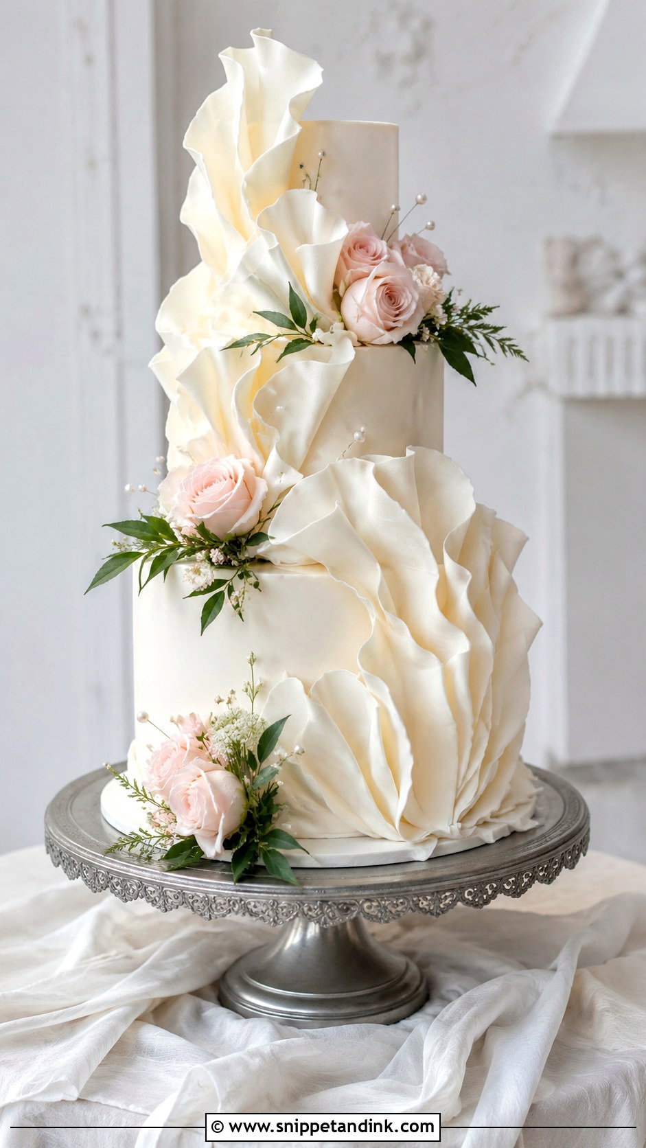 Ruffle Wedding Cake - Snippet and Ink - 20 Dramatic Wedding Cake Ideas