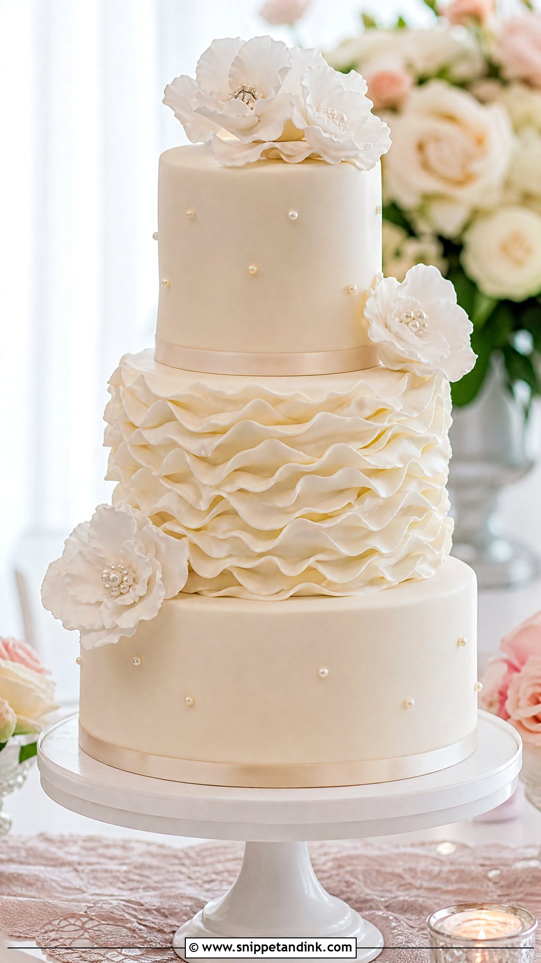 Ruffle Wedding Cake - Snippet and Ink - 25 Classy Wedding Cakes