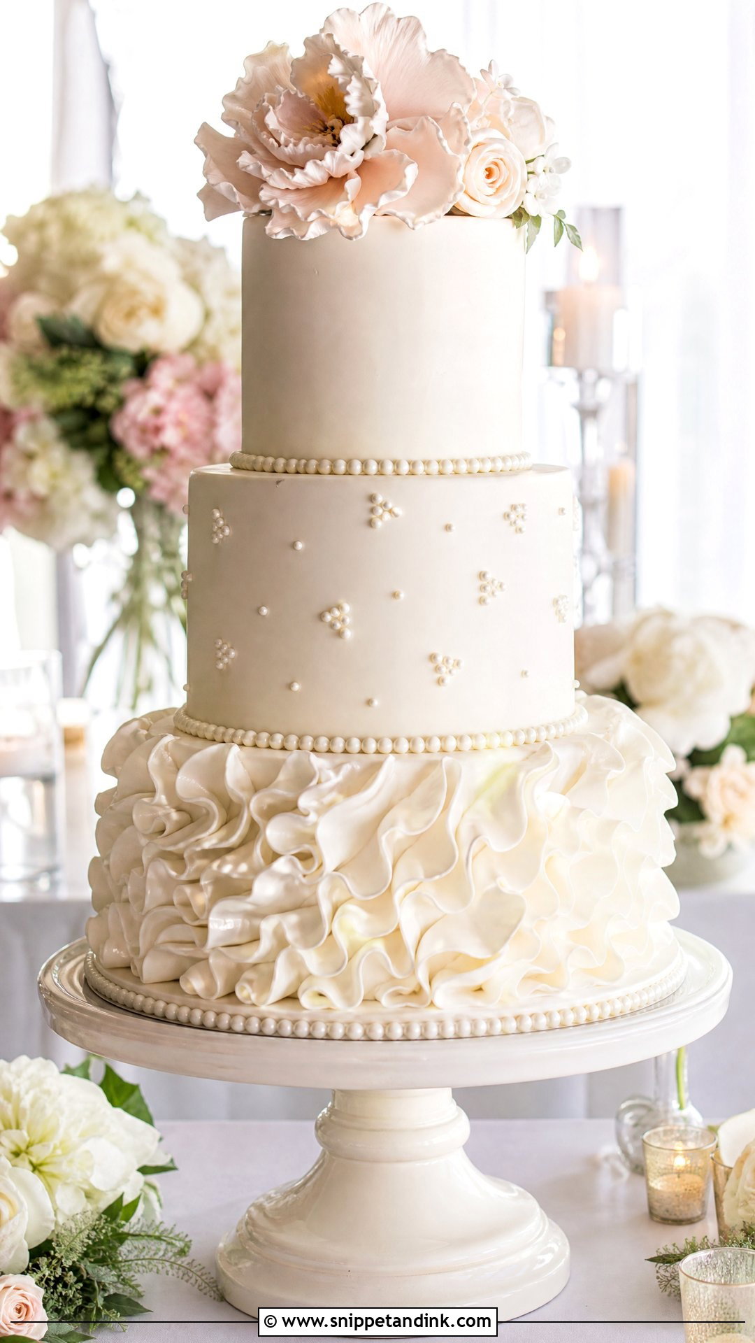 Ruffle Wedding Cake - Snippet and Ink - 25 Elegant Unique Classy Wedding Cakes