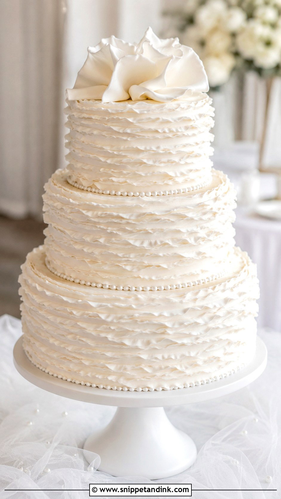 Ruffle Wedding Cake - Snippet and Ink - 25 Wedding Cakes No Flowers