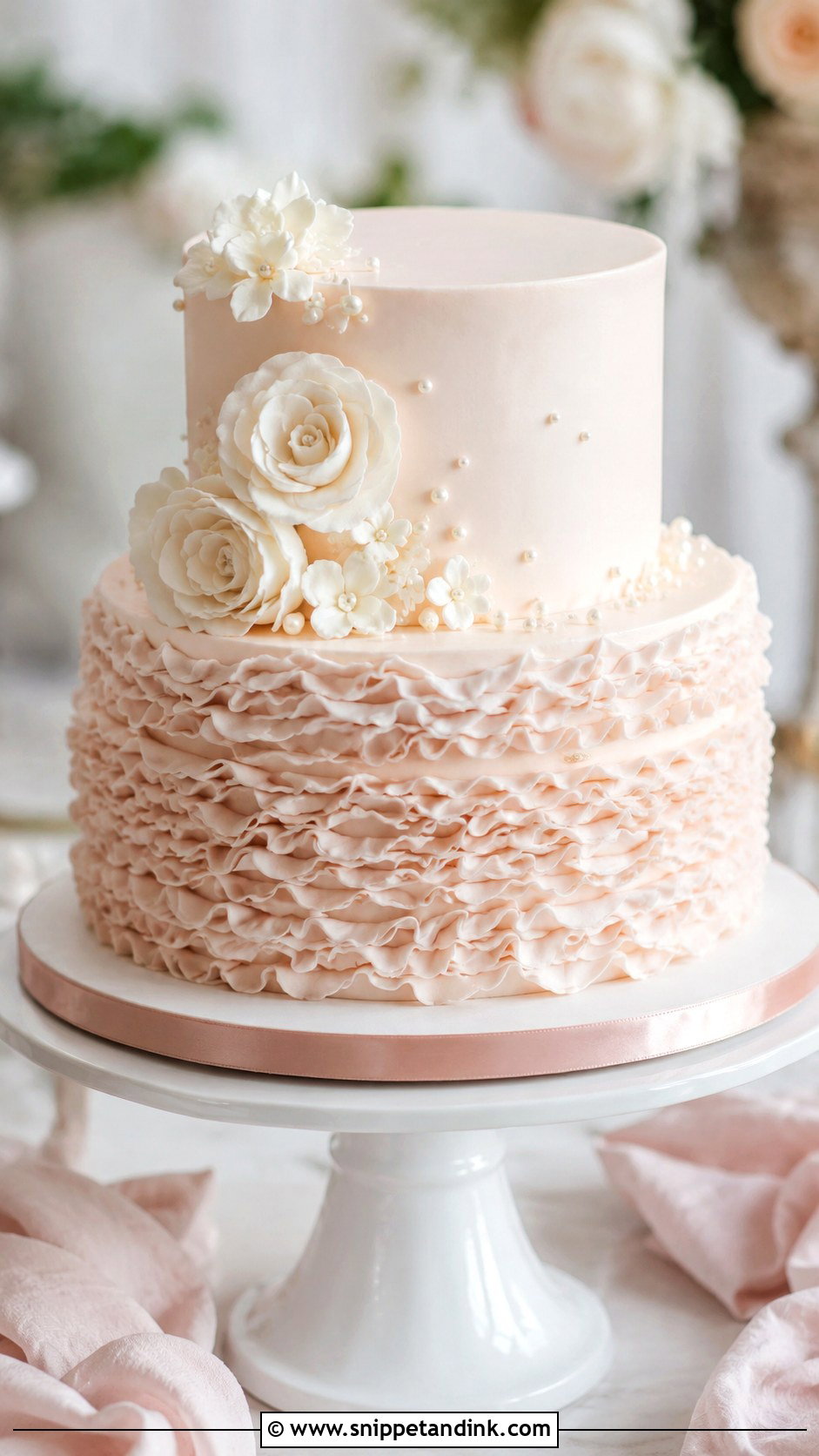 Ruffle Wedding Cake - Snippet and Ink - 20 Easy Wedding Cake Decorating Ideas