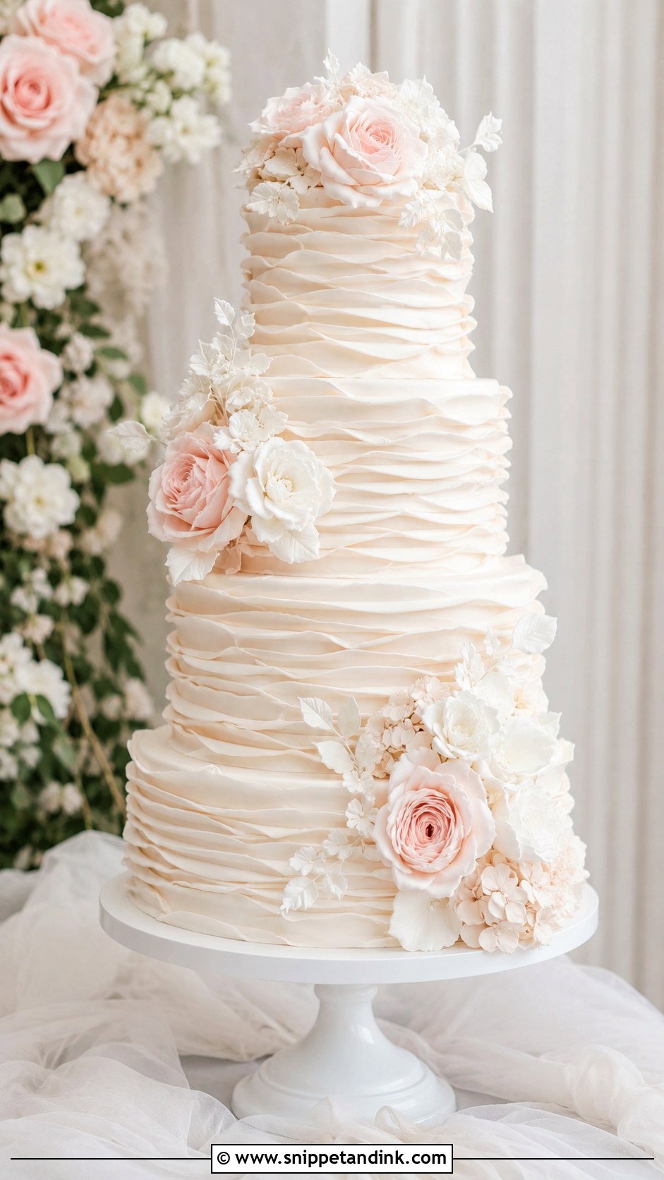 Ruffle Wedding Cake - Snippet and Ink - 30 Elegant Wedding Cake Ideas