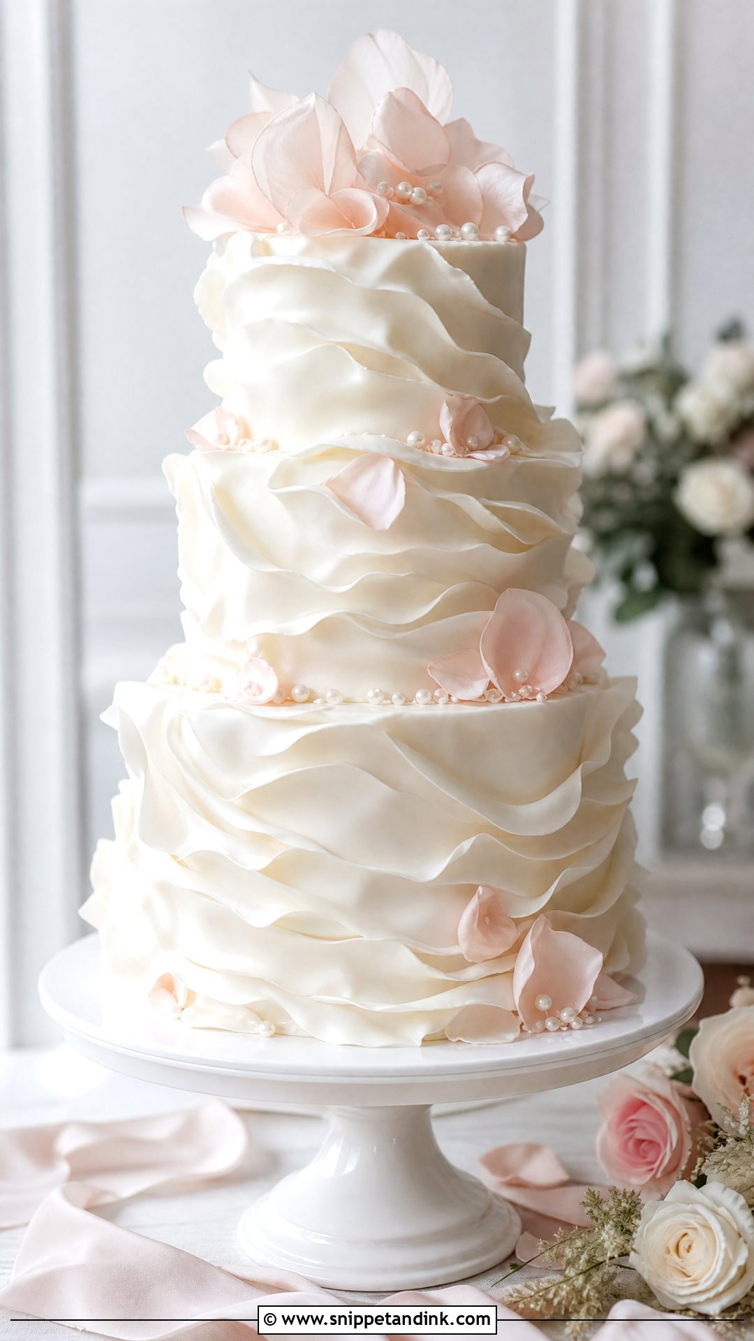 Ruffle Wedding Cake - Snippet and Ink - 30 Modern Wedding Cake Ideas
