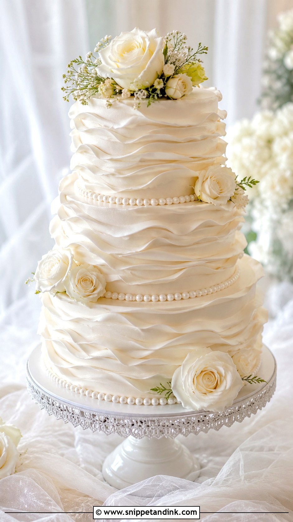 Ruffle Wedding Cake - Snippet and Ink - 30 Simple Unique Wedding Cake Ideas