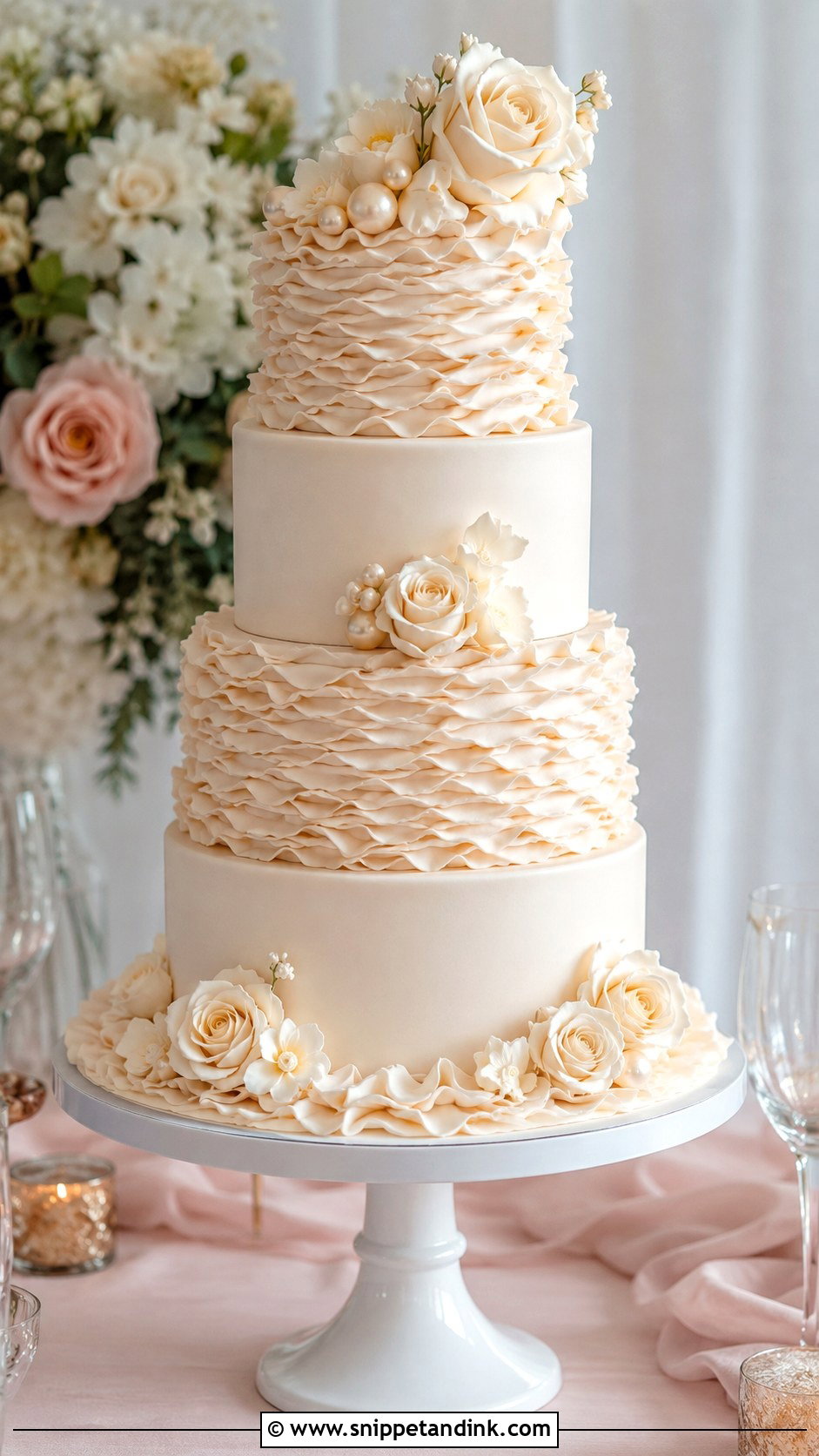 Ruffle Wedding Cake - Snippet and Ink - 20 Elaborate Cakes for Wedding