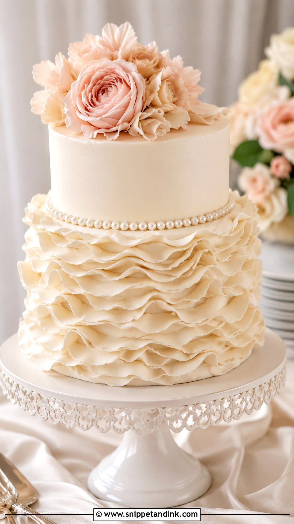 Ruffle Wedding Cake - Snippet and Ink - 20 Elegant Modern Wedding Cake Ideas