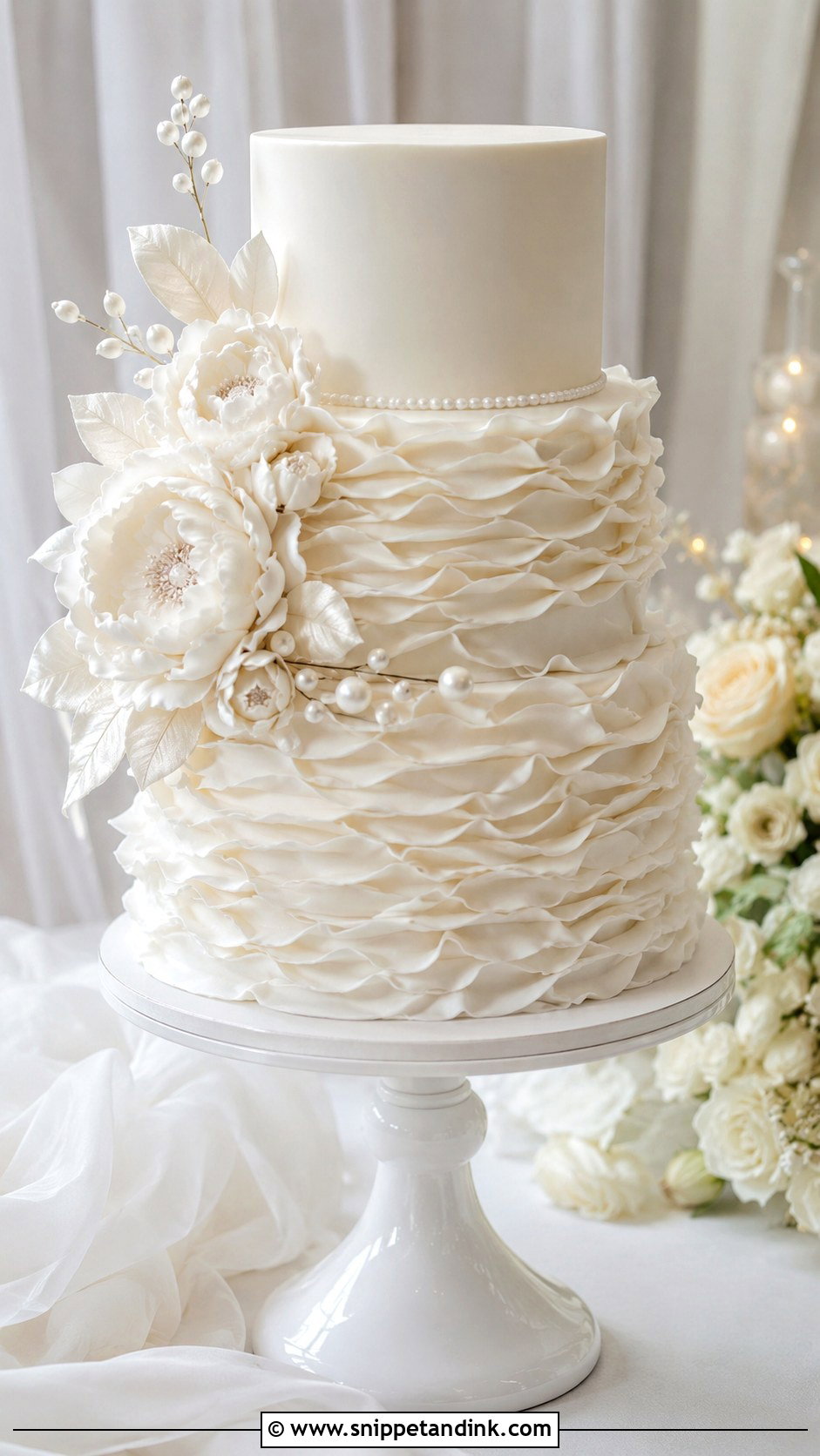Ruffle Wedding Cake - Snippet and Ink - 20 Elegant Wedding Cake Designs