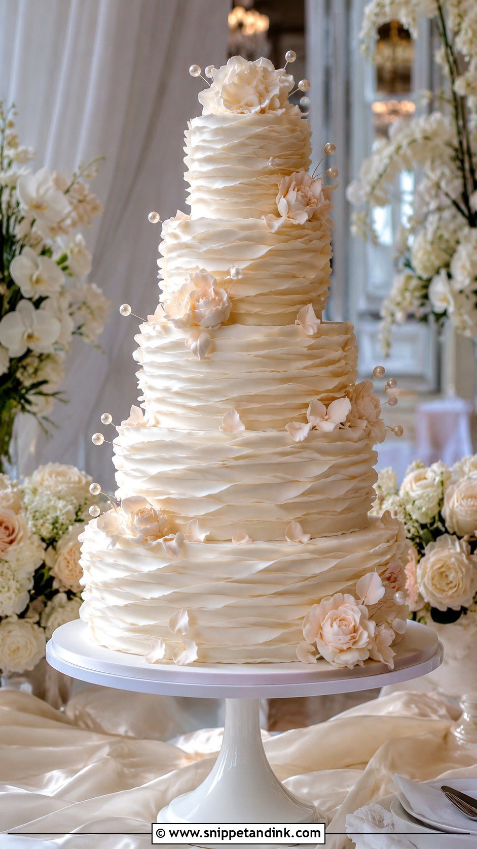Ruffle Wedding Cake - Snippet and Ink - 20 Extravagant Wedding Cakes