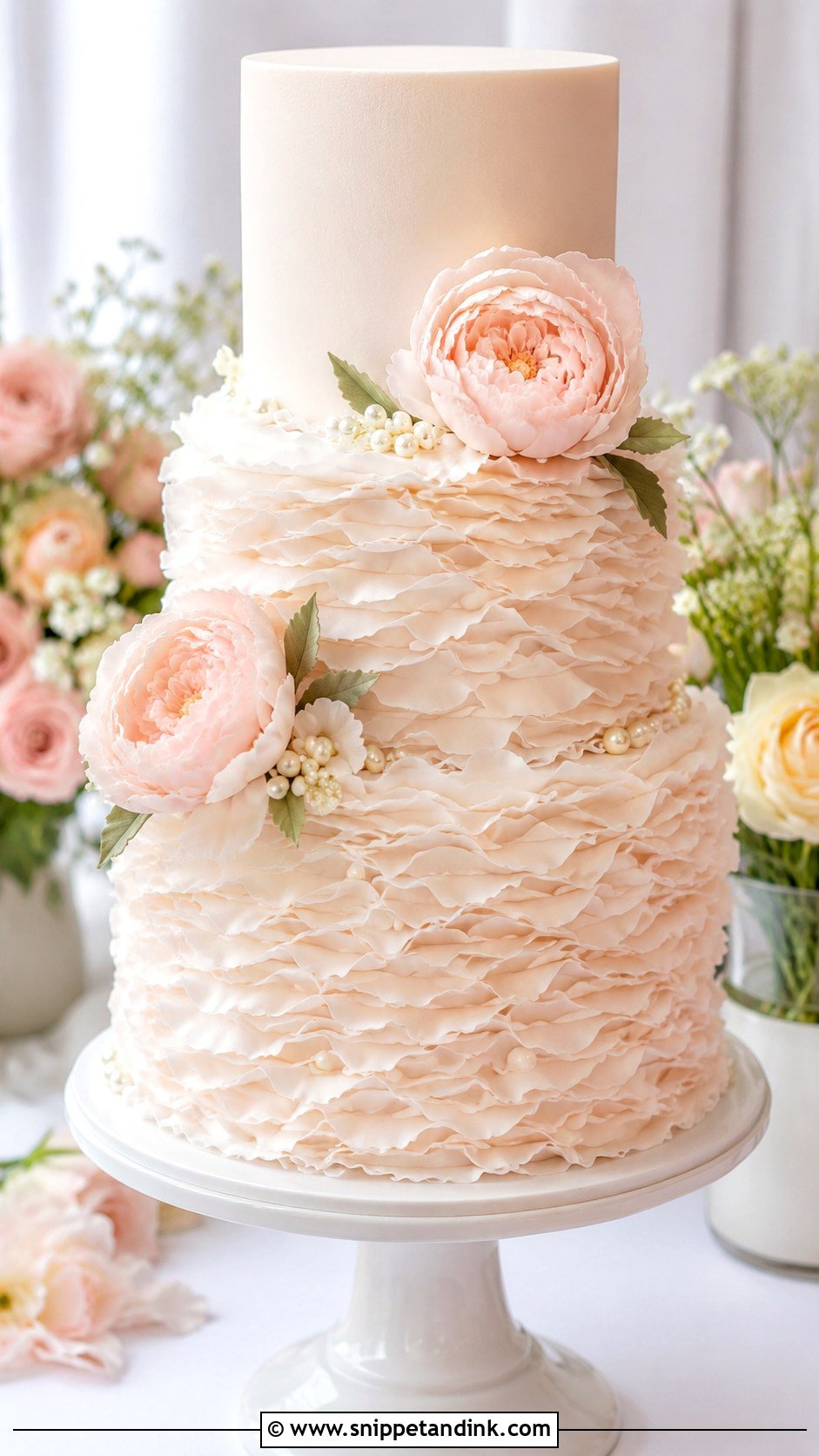Ruffle Wedding Cake - Snippet and Ink - 20 Feminine Cake Ideas for Wedding