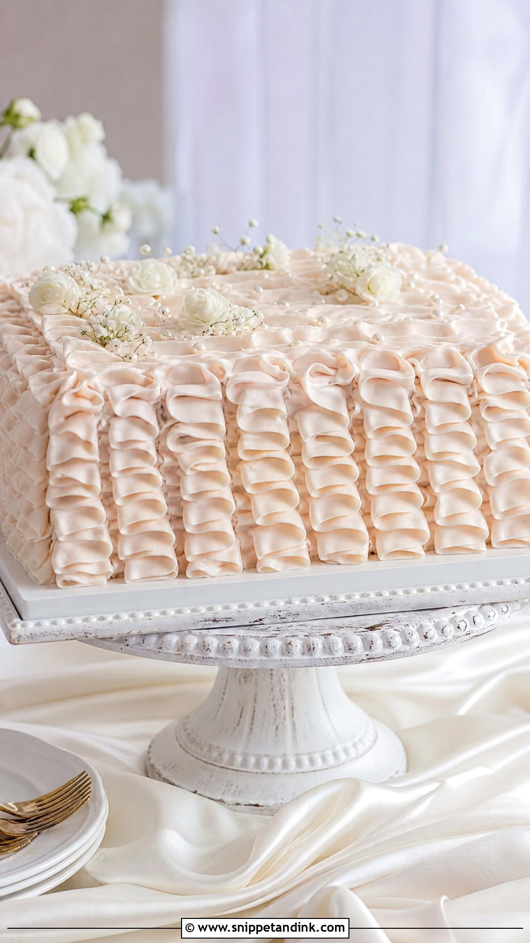 Ruffle Wedding Sheet Cake - Snippet and Ink - 20 Wedding Sheet Cakes