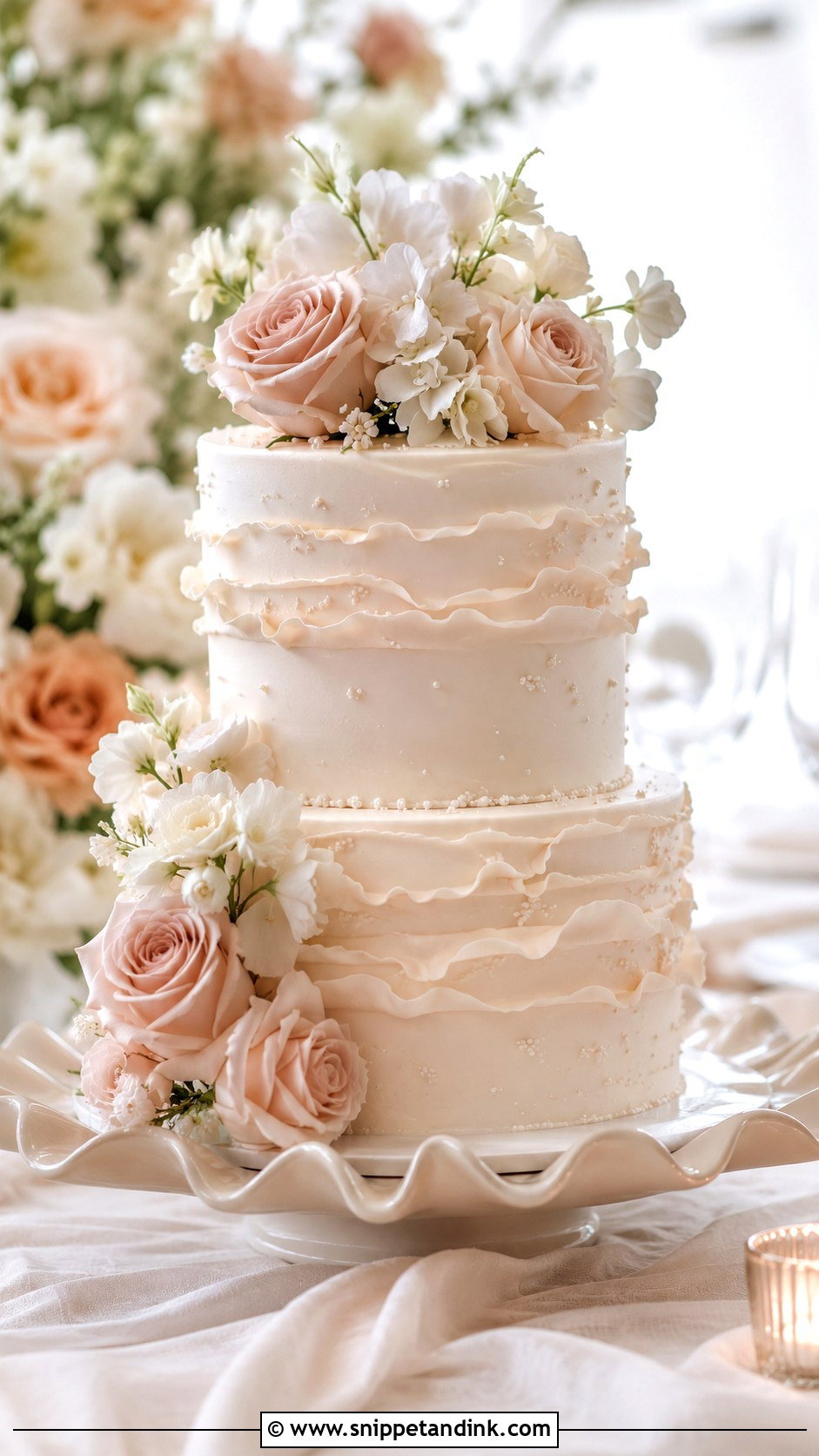 Ruffled Wedding Cake Plate - Snippet and Ink - 20 Wedding Cake Plate Ideas