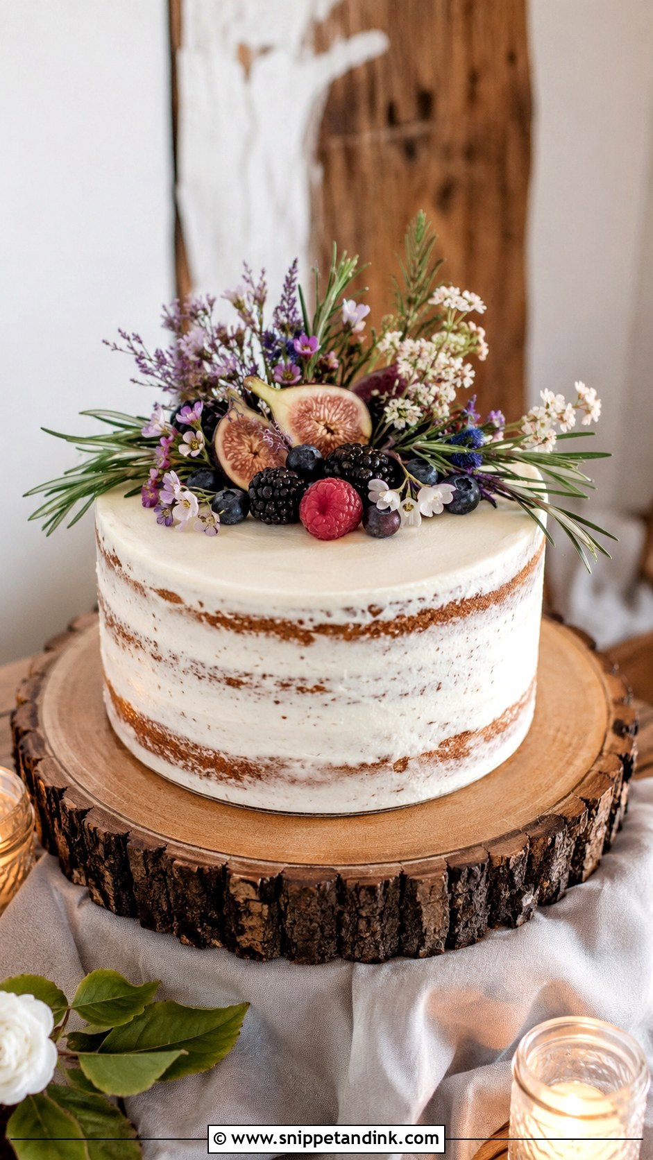 Rustic 1 Tier Wedding Cake - Snippet and Ink - 20 1 Tier Wedding Cakes