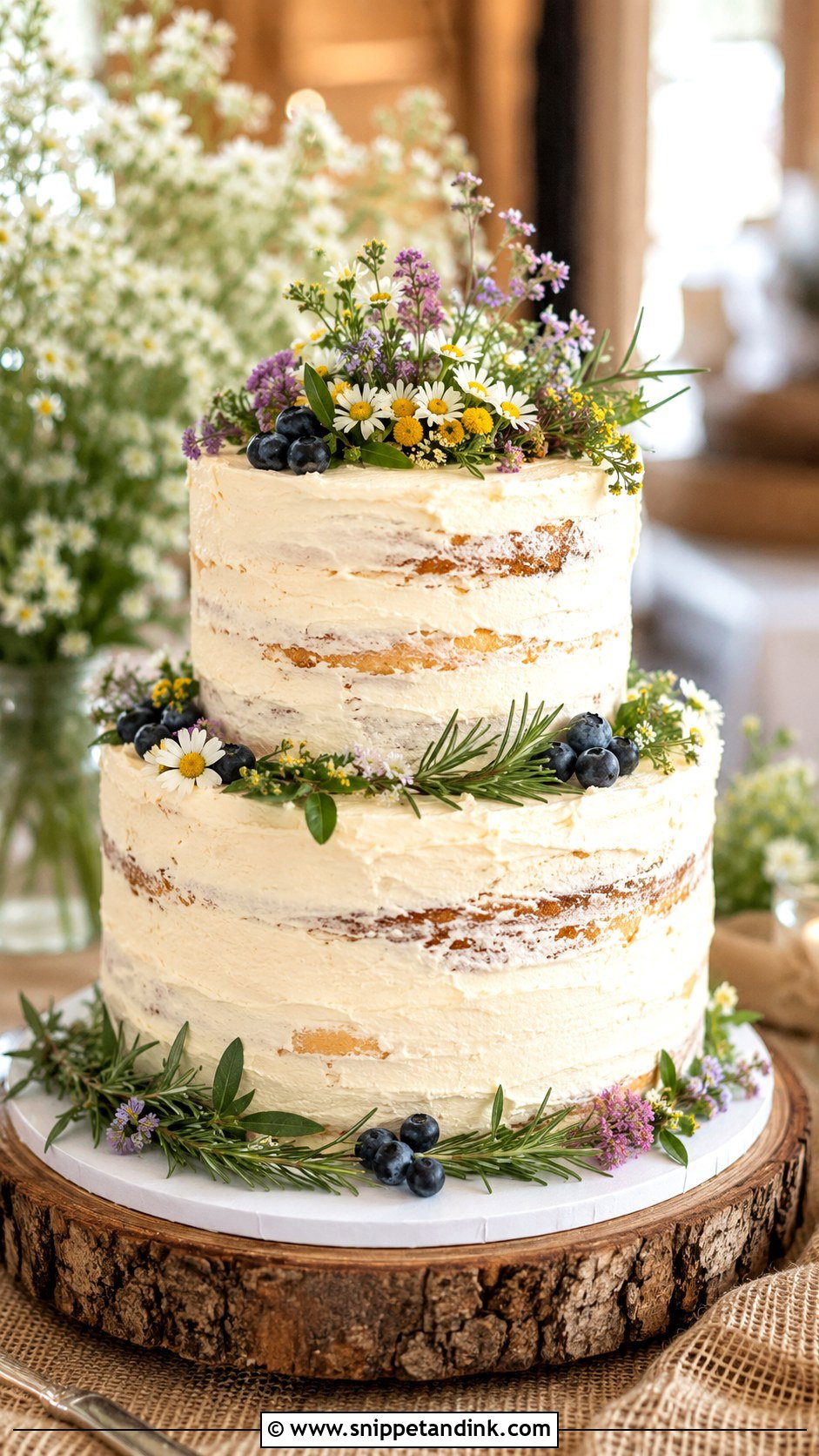 Rustic 2 Layer Wedding Cake - Snippet and Ink - 20 2 Layer Wedding Cake Ideas