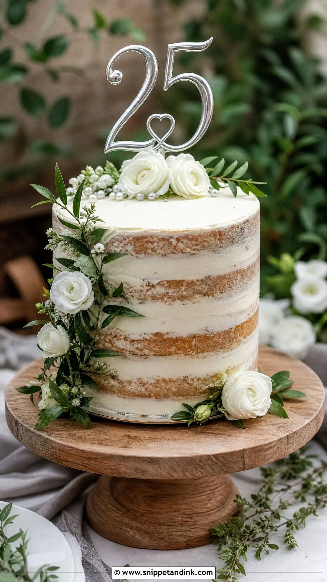 Rustic 25th Anniversary Cake - Snippet and Ink - 25 25th Anniversary Cake Ideas