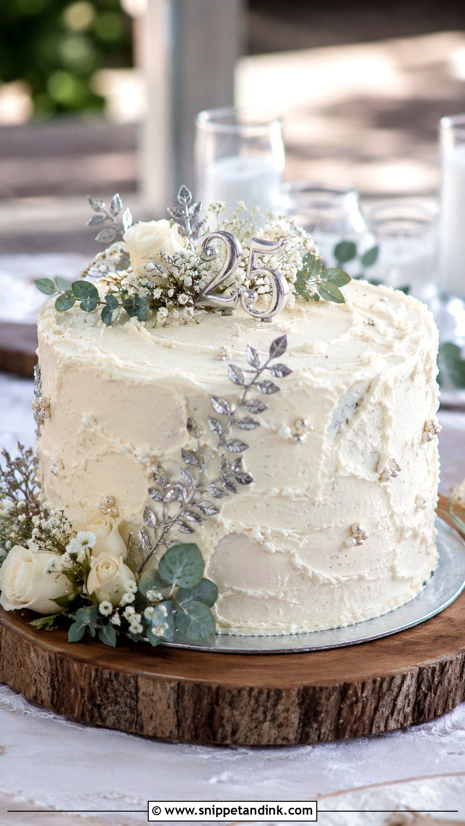 Rustic 25th Anniversary Cake - Snippet and Ink - 20 25th Anniversary Cake Design Ideas