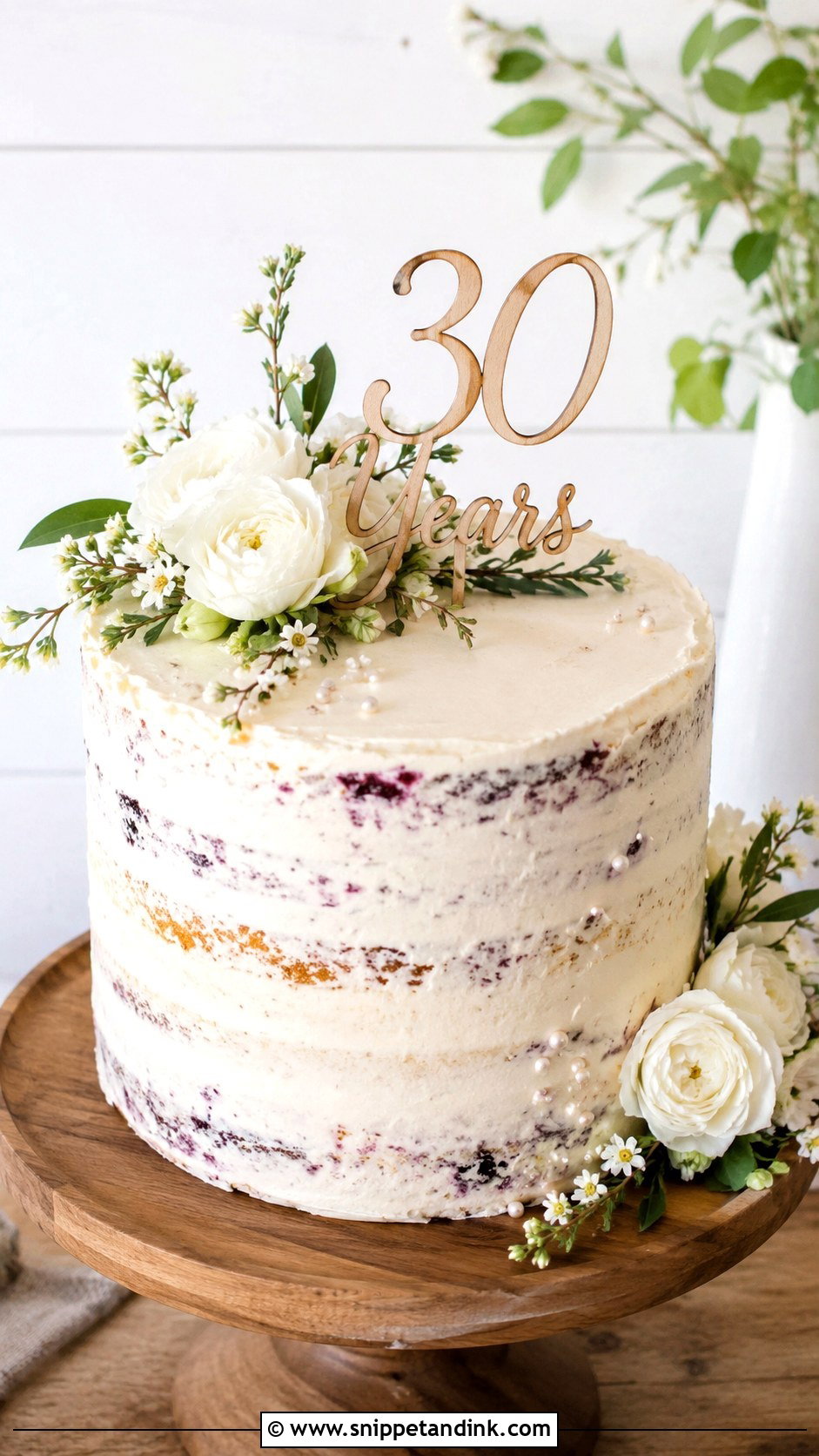 Rustic 30th Anniversary Cake - Snippet and Ink - 20 30th Wedding Anniversary Cake Ideas