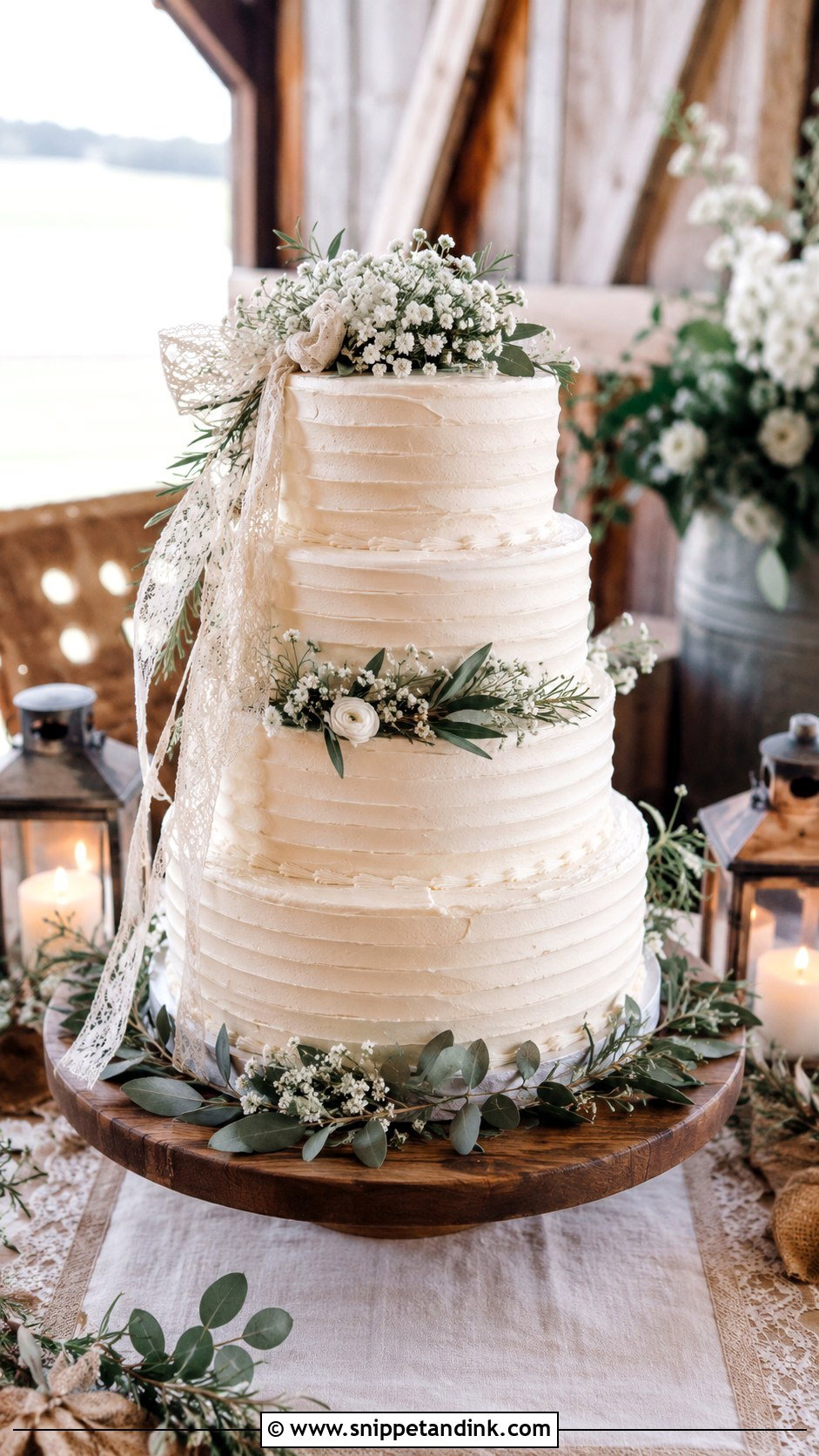 Rustic 4 Tier Wedding Cake - Snippet and Ink - 20 4 Tiered Wedding Cakes